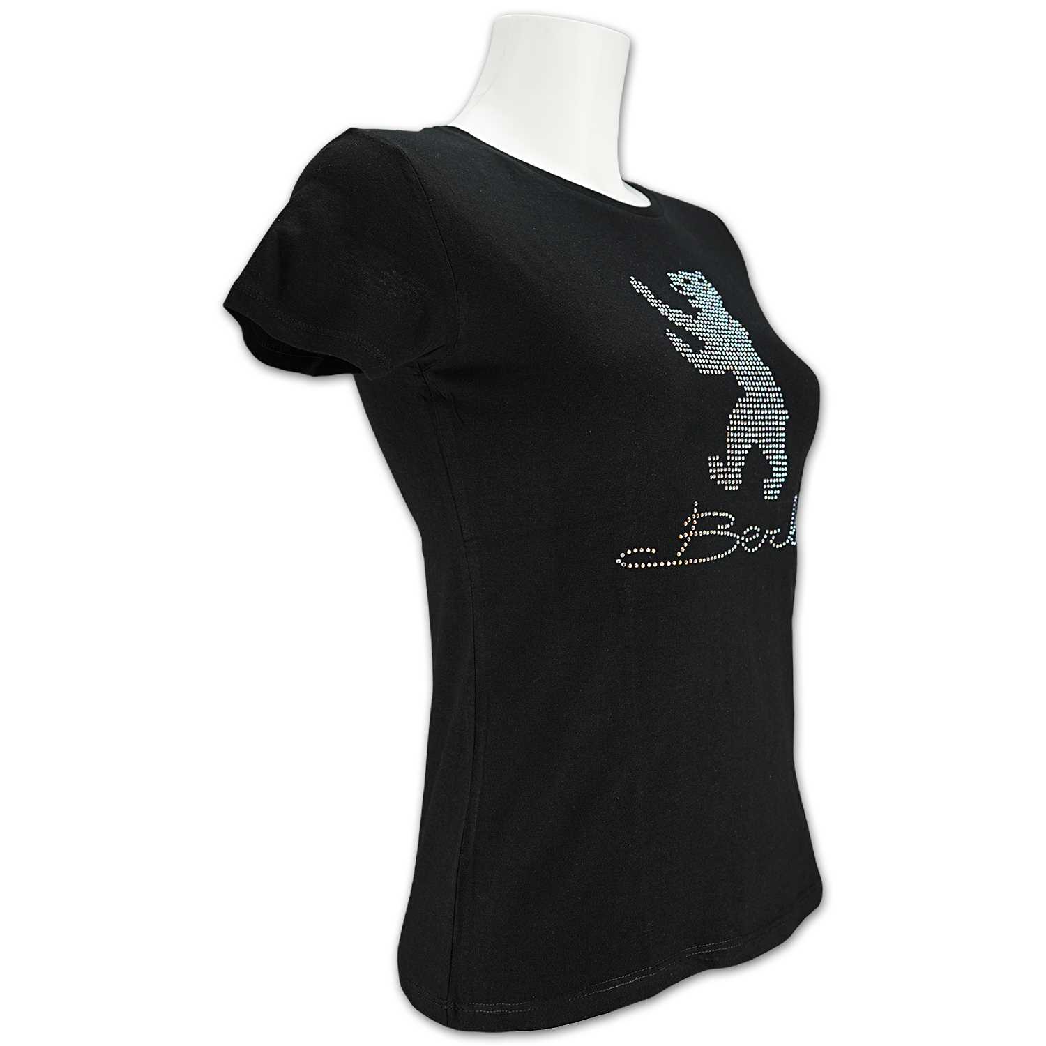 Damen Shirt Strass Bär gold schwarz