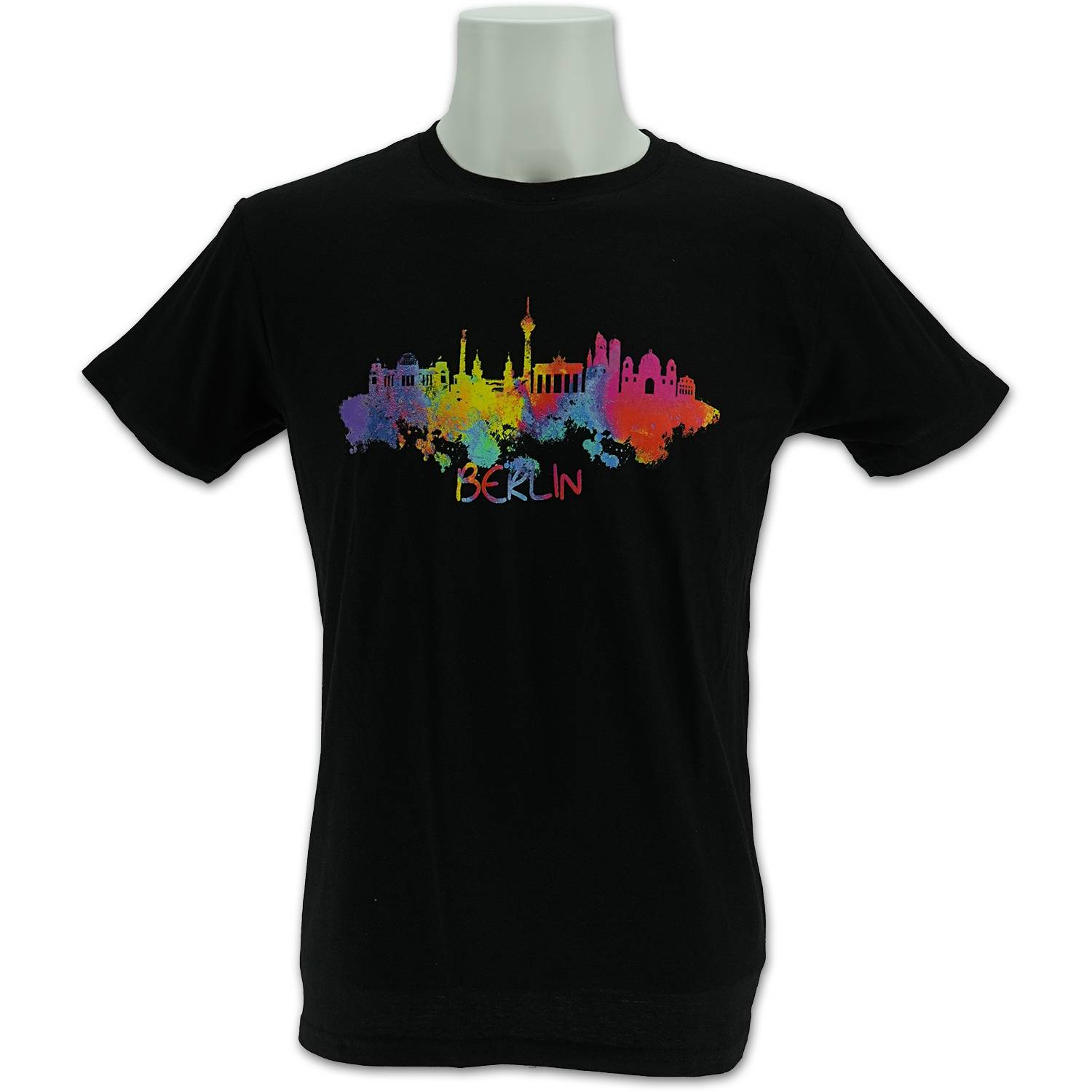Herren Shirt Skyline Aquarell schwarz