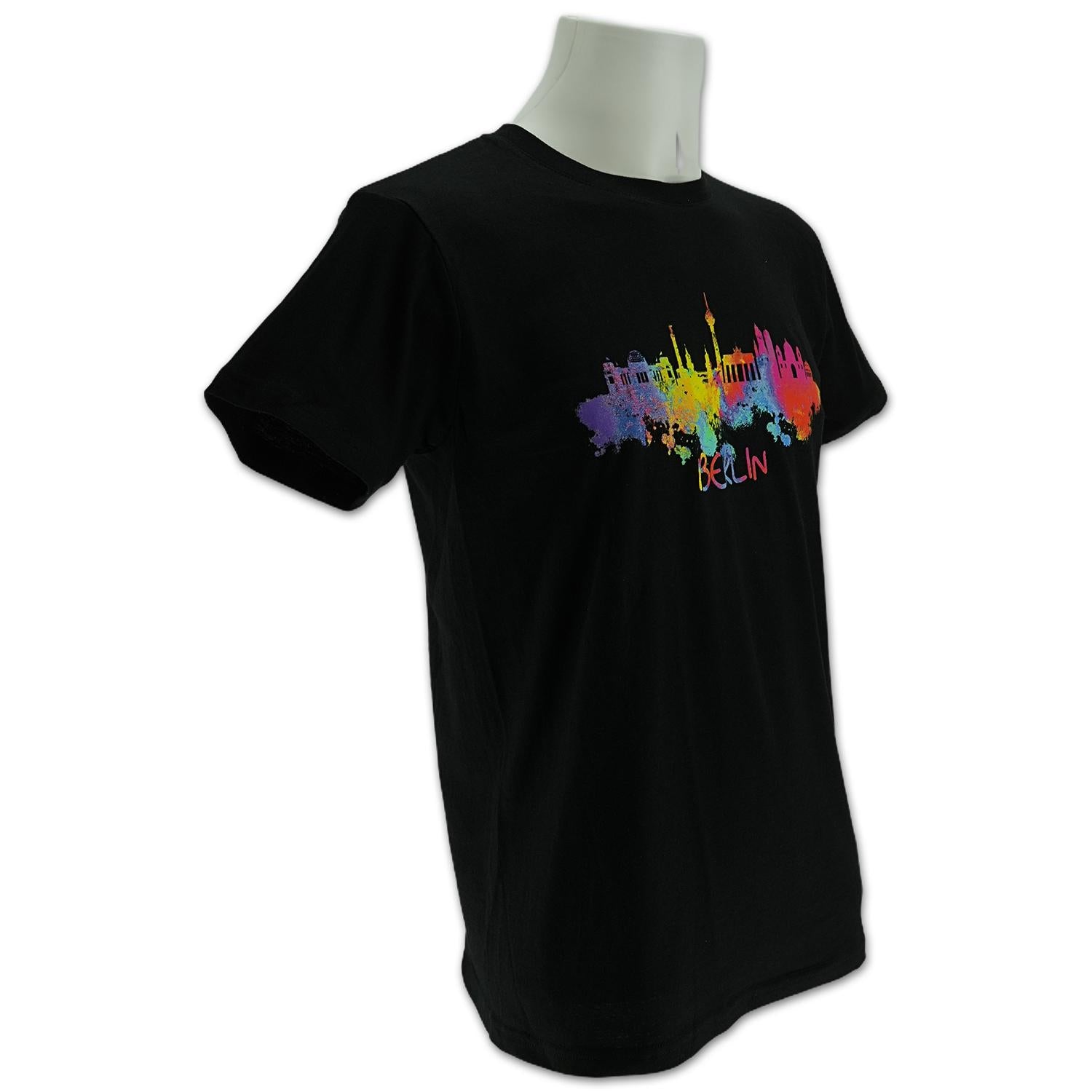 Herren Shirt Skyline Aquarell schwarz