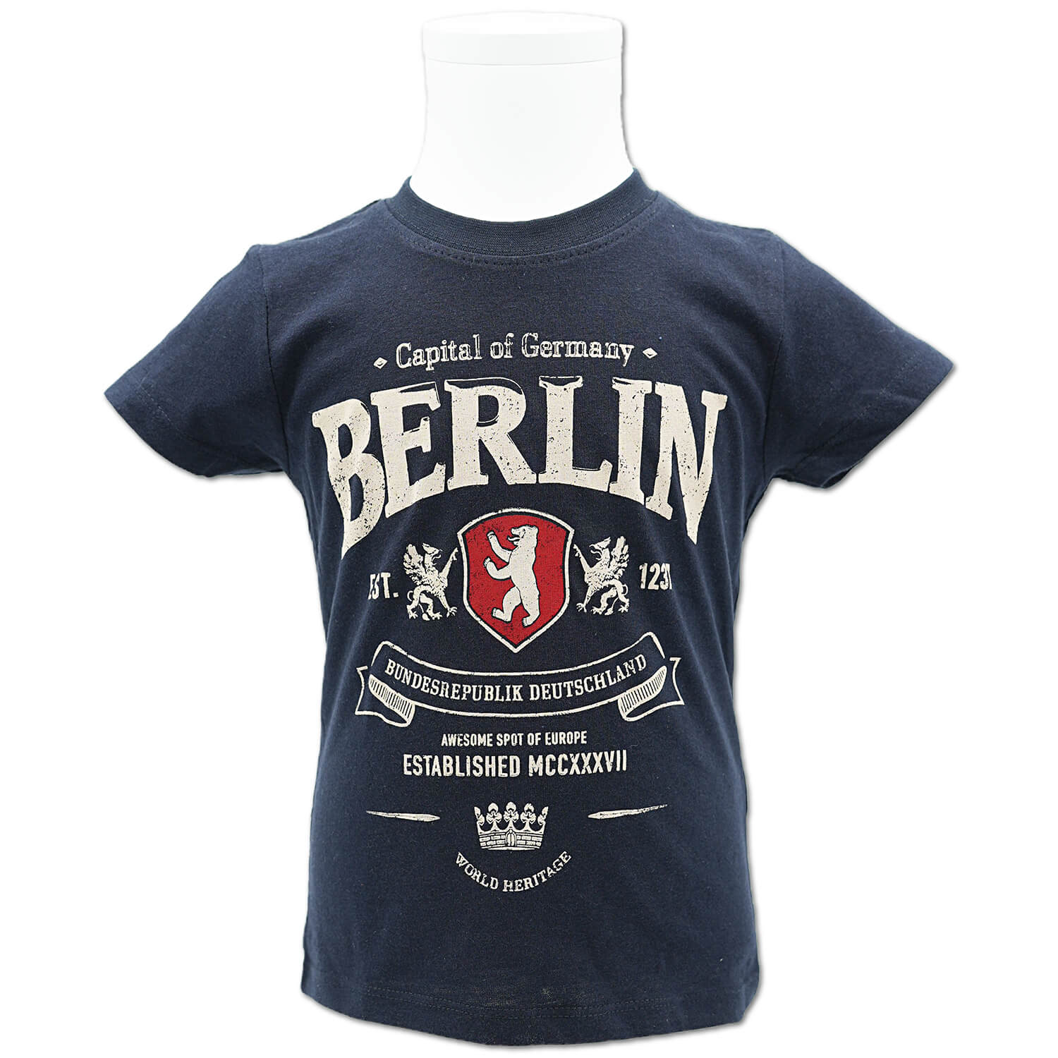 Kinder Shirt Vintage EST Berlin navy