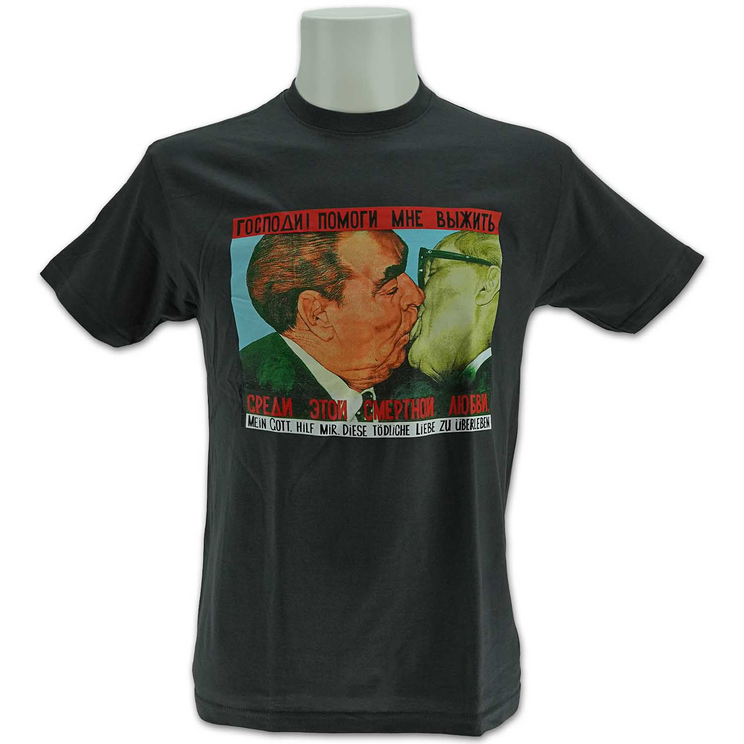 Herren Shirt Bruderkuss grau