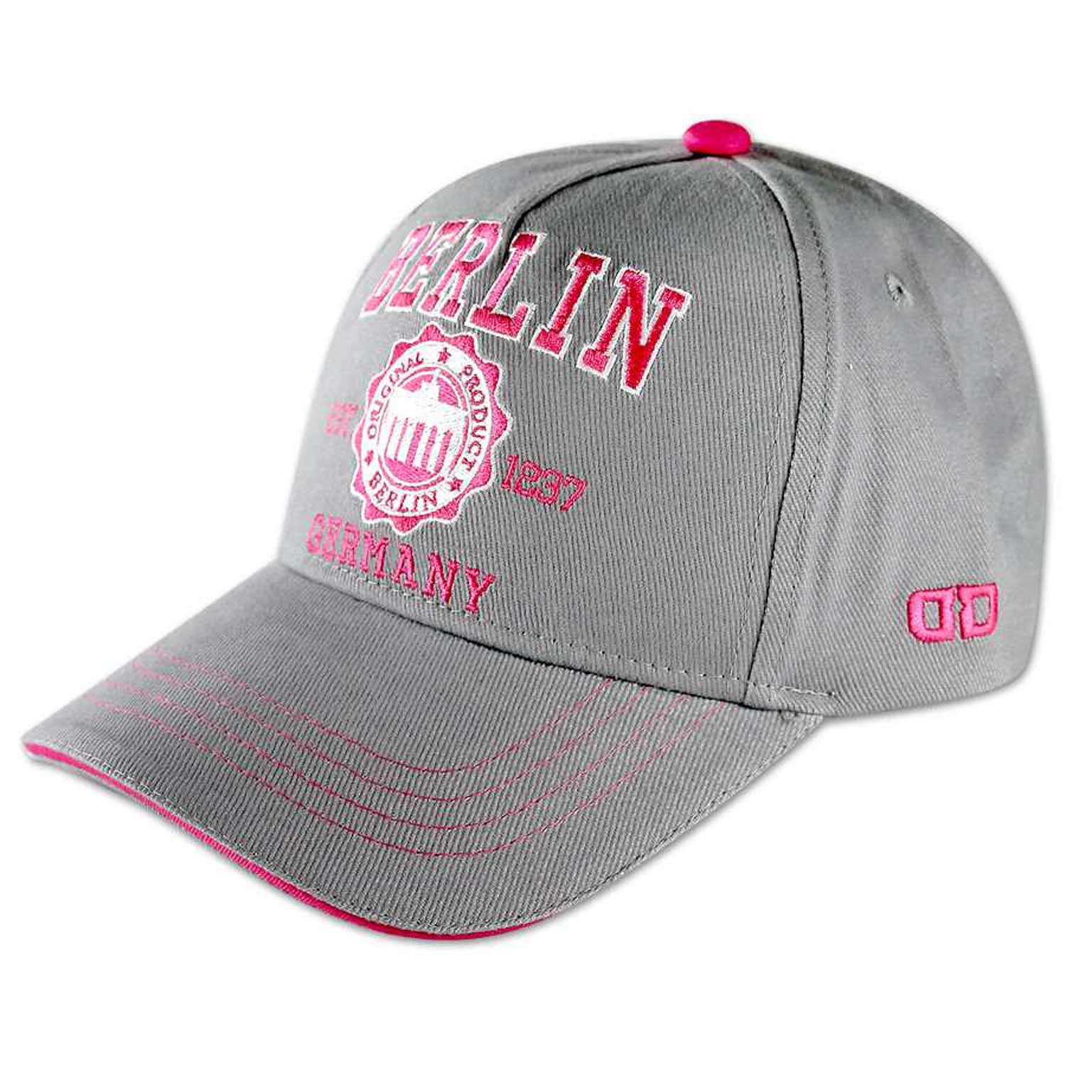 Basecap Berlin „Original Product Berlin“ – Grau mit Pink