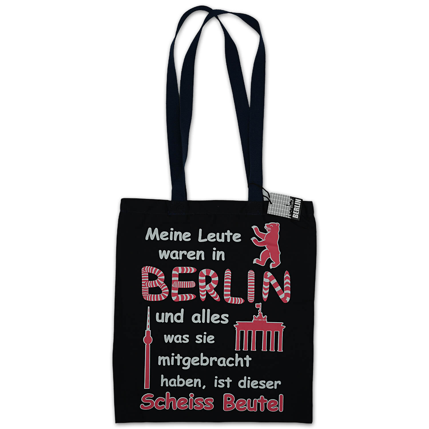 Baumwollbeutel Meine Leute waren in Berlin marine