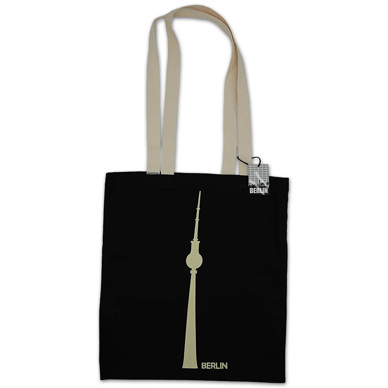 Baumwollbeutel TV Turm Berlin schwarz