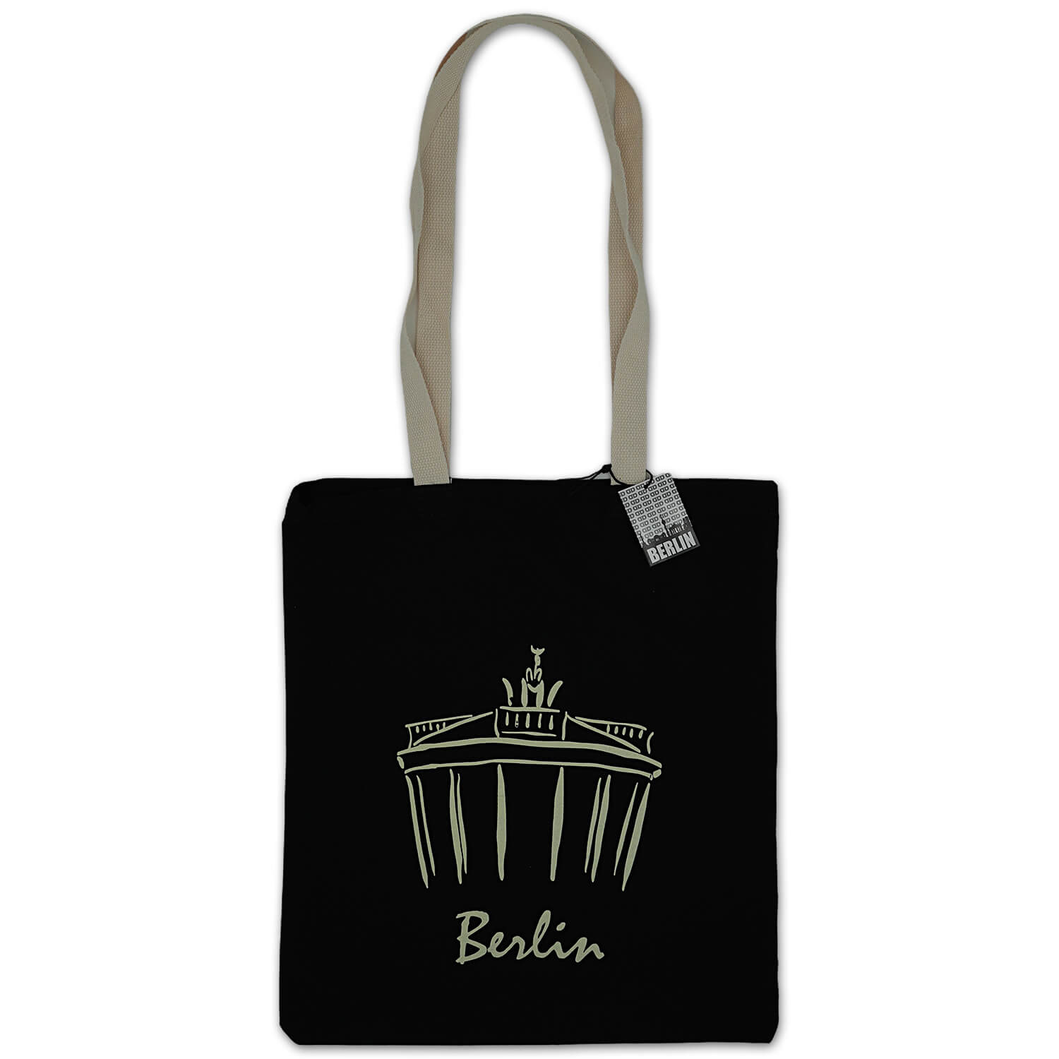 Baumwollbeutel Brandenburger Tor Berlin schwarz