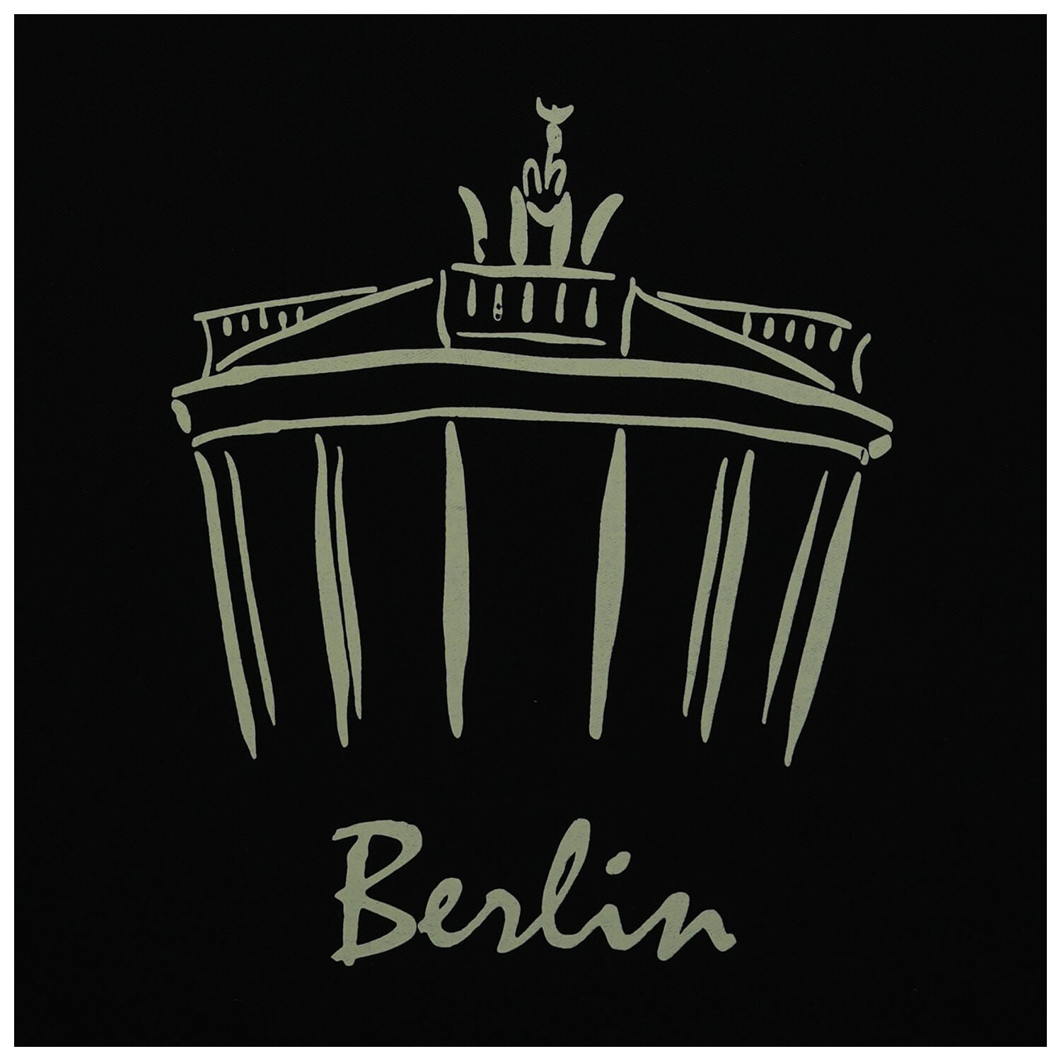 Baumwollbeutel Brandenburger Tor Berlin schwarz