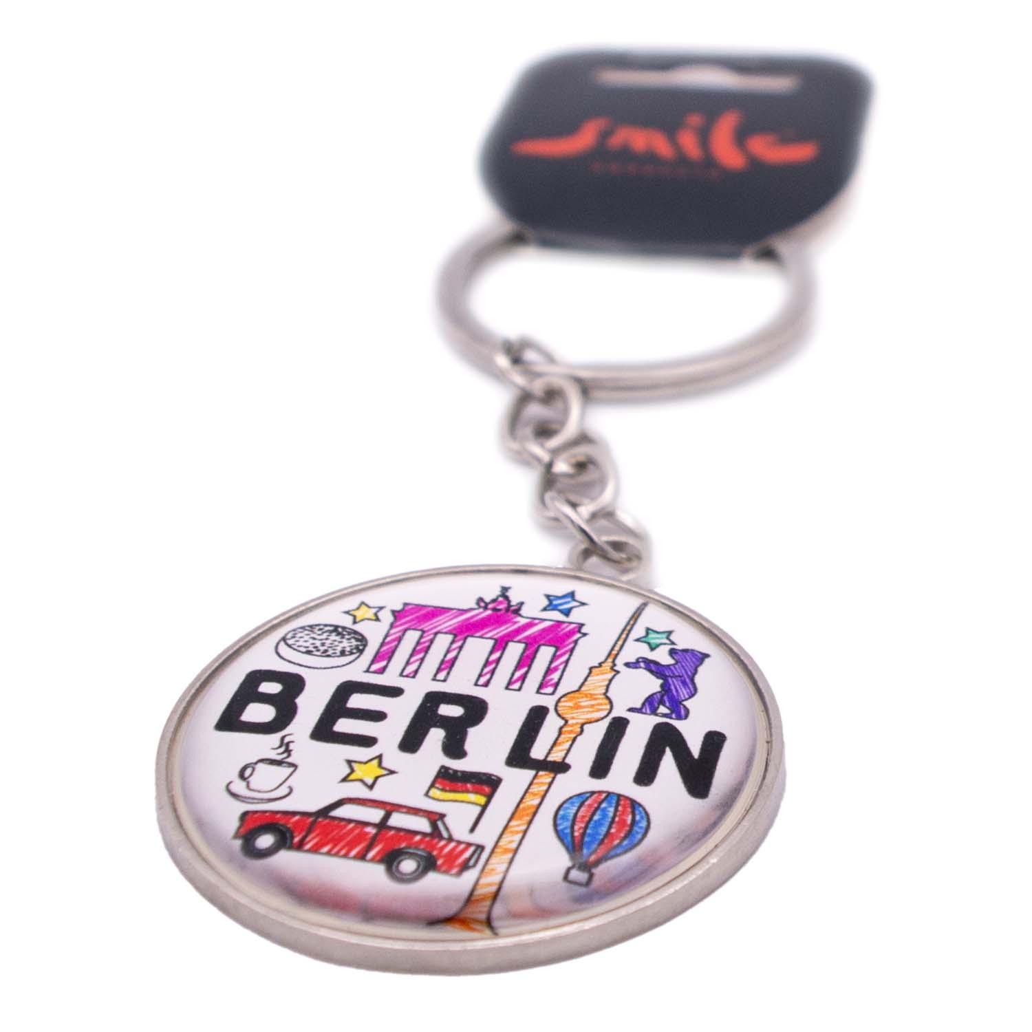 Schlüsselanhänger Scribble Berlin weiß