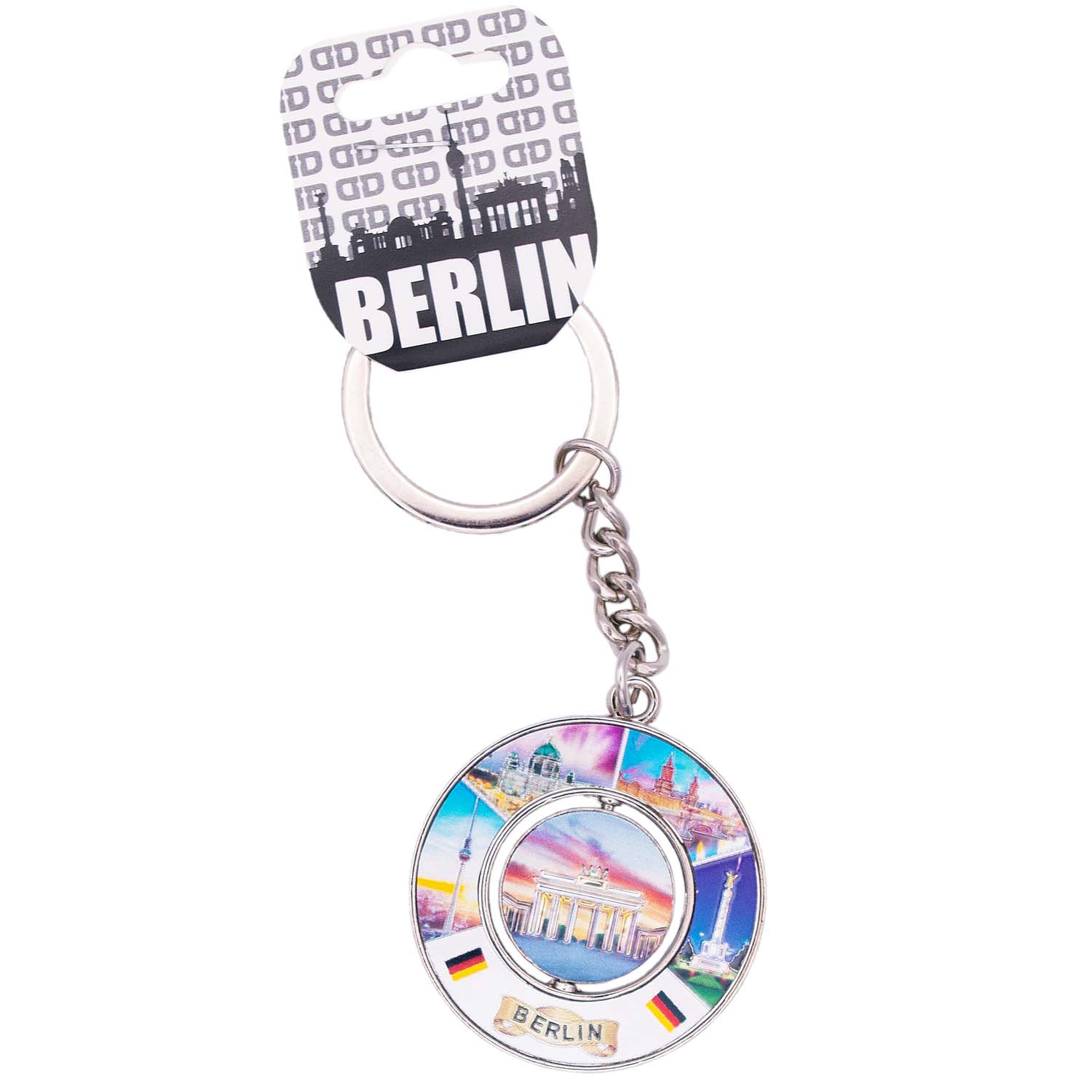 Schlüsselanhänger metallisch 5er Bild drehend BT