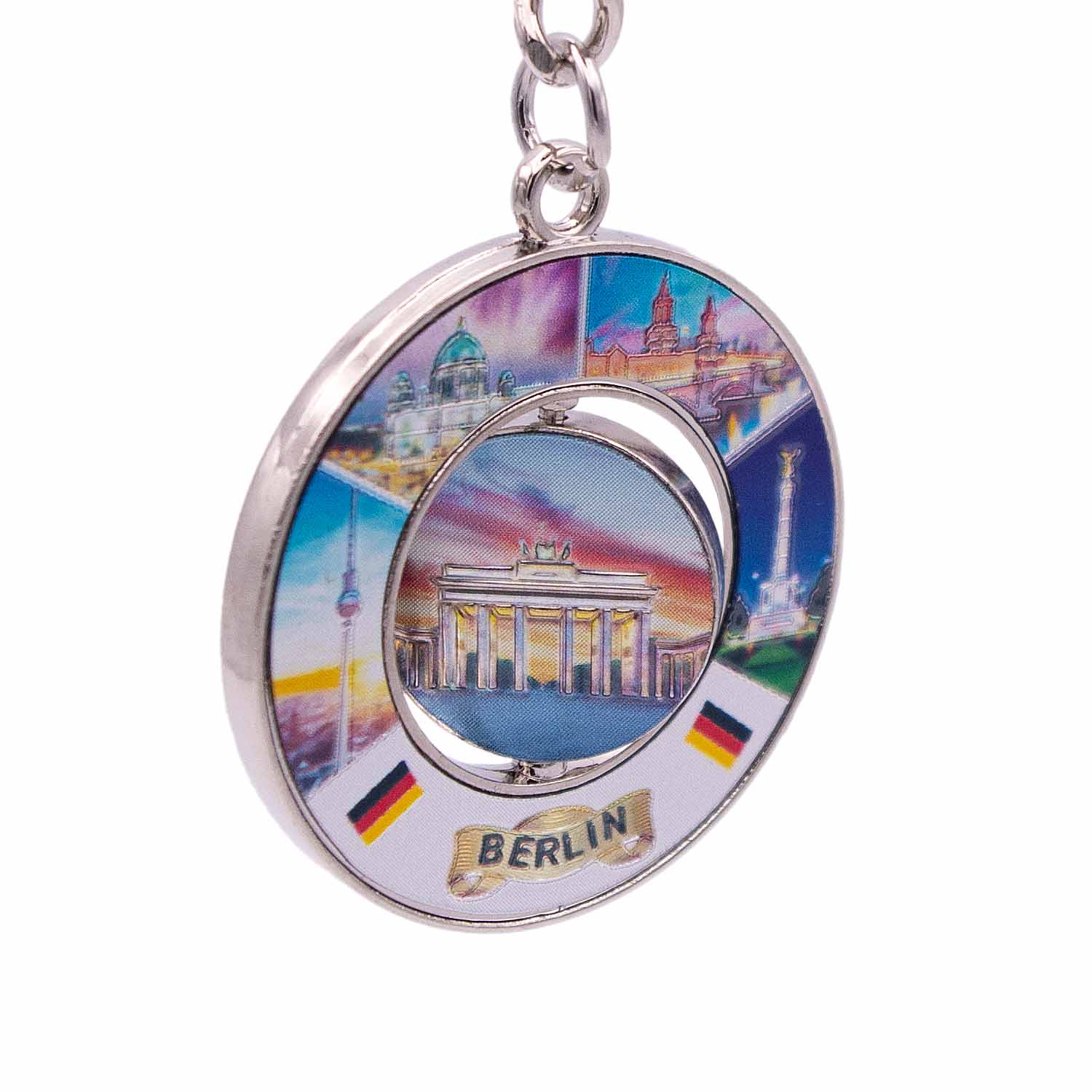 Schlüsselanhänger metallisch 5er Bild drehend BT