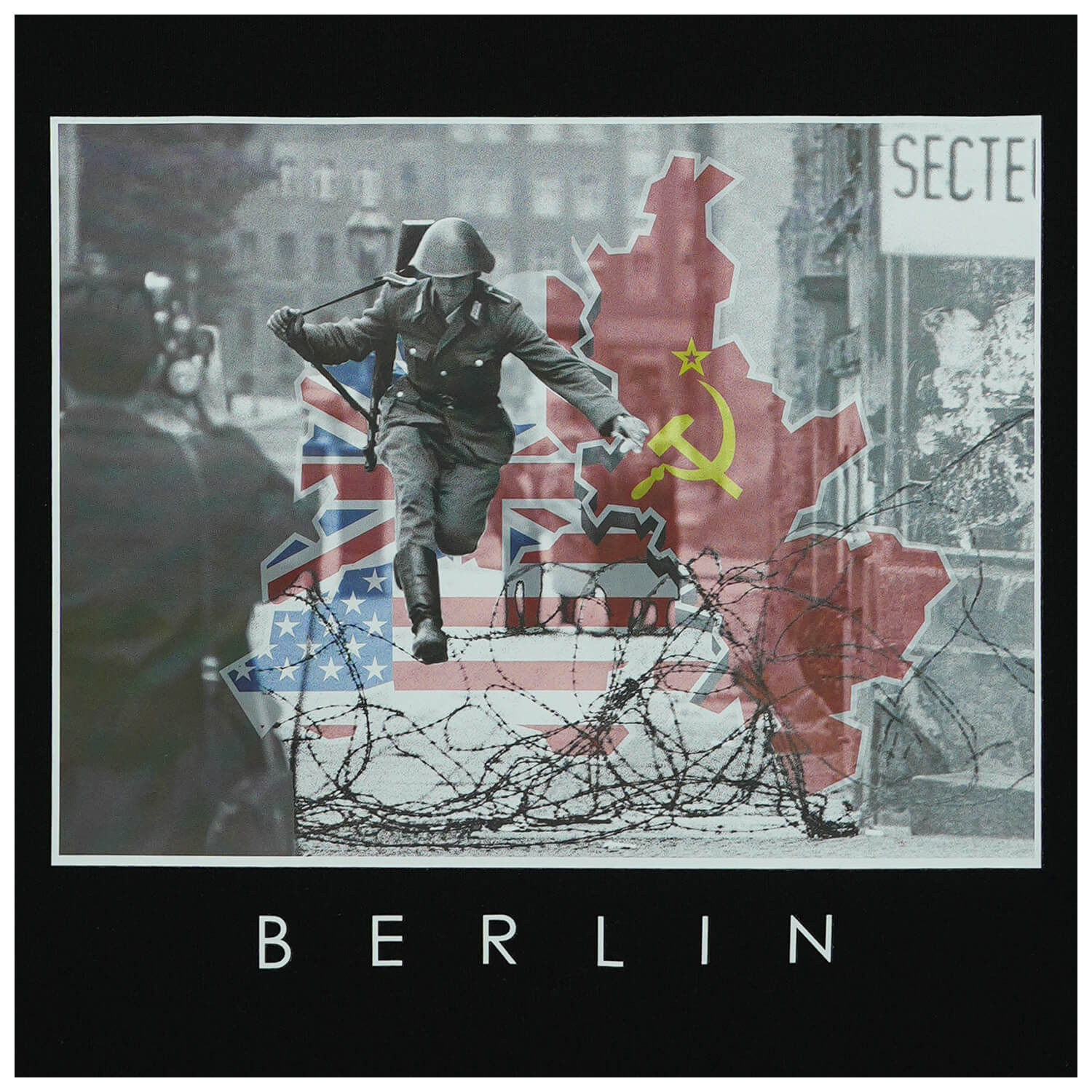 Baumwollbeutel Mauerspringer Berlin schwarz