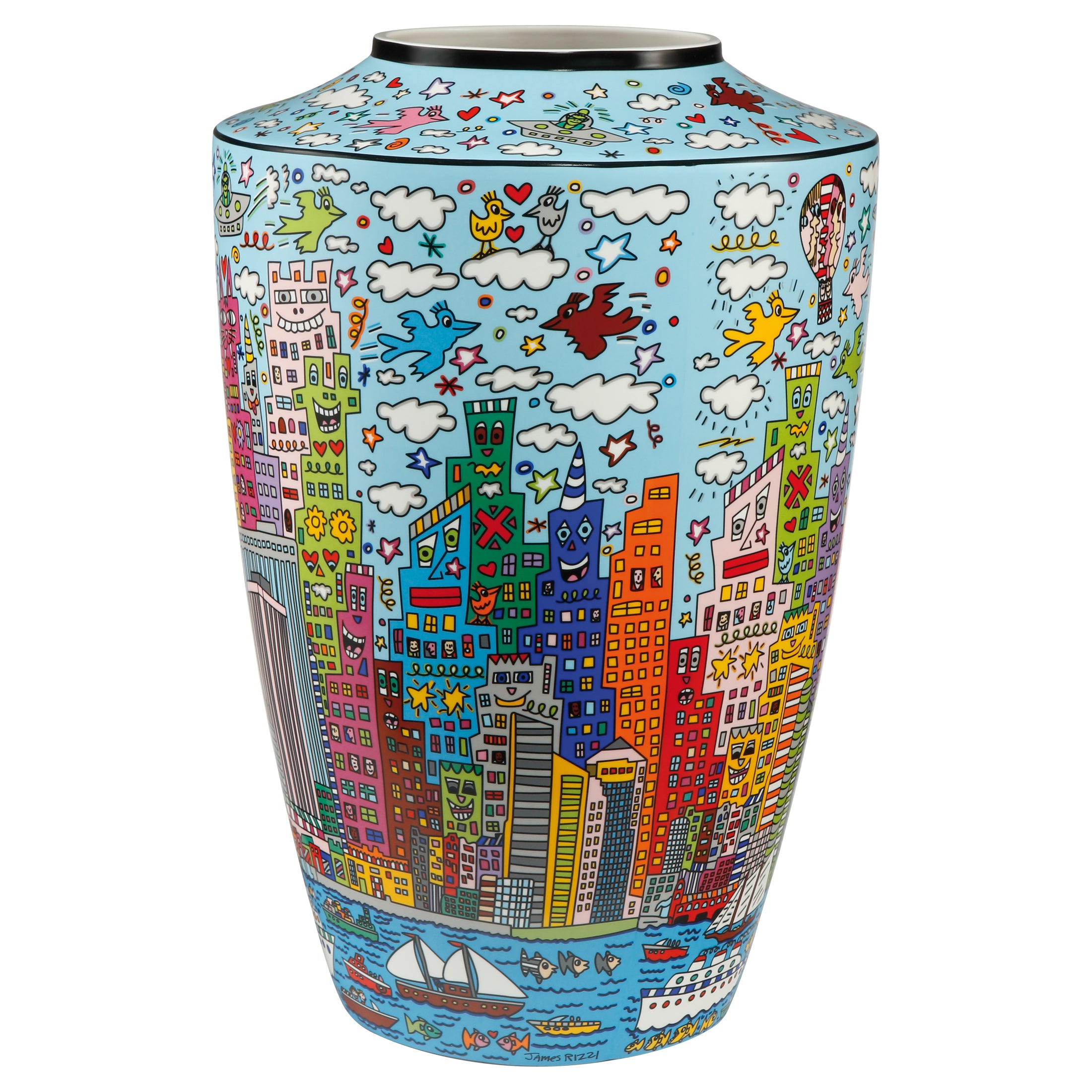Goebel Vase My New-York-City-Day-Pop-Art-James-Rizzi-berlindeluxe-bunt-hochhaueser