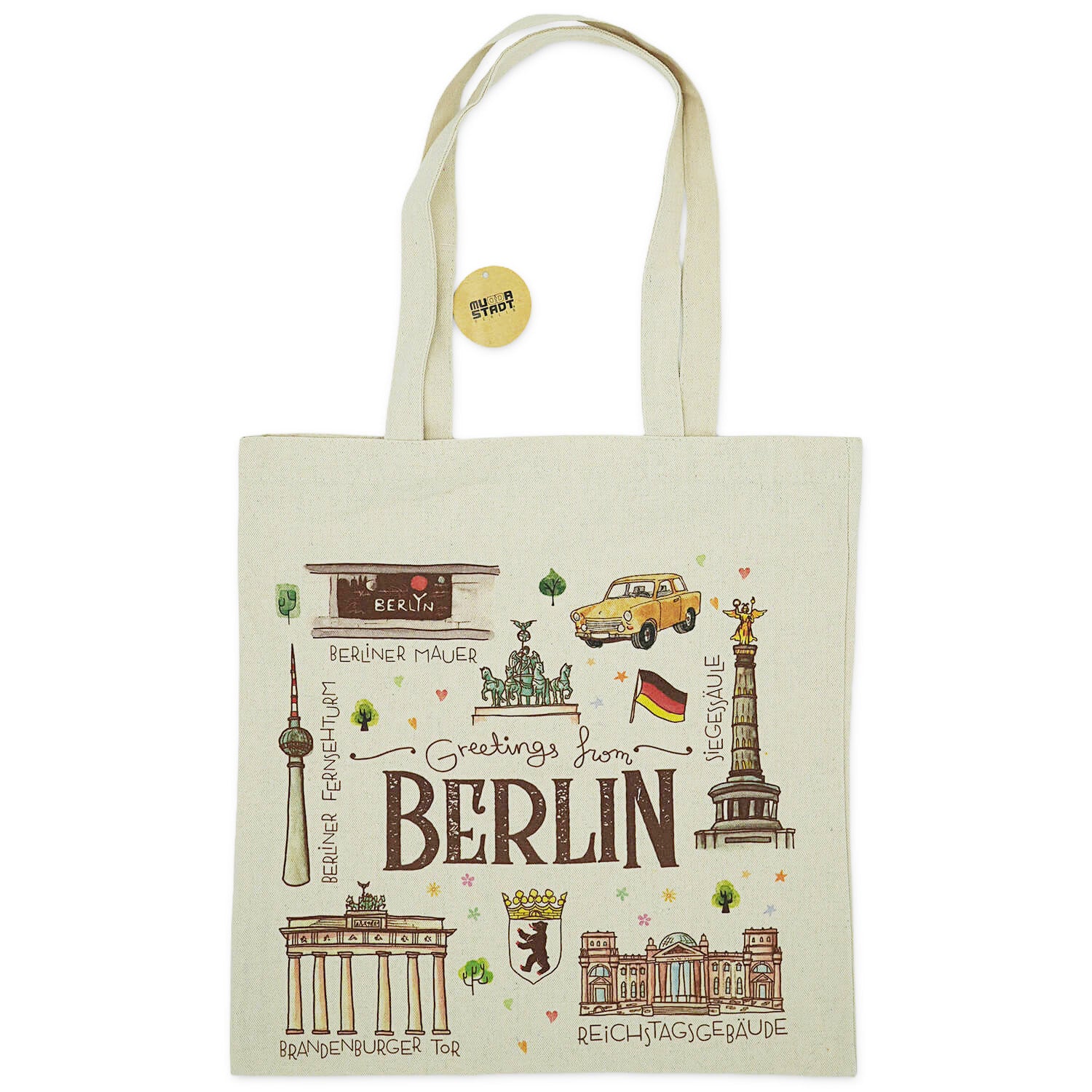 Baumwollbeutel Berlin Aquarelle