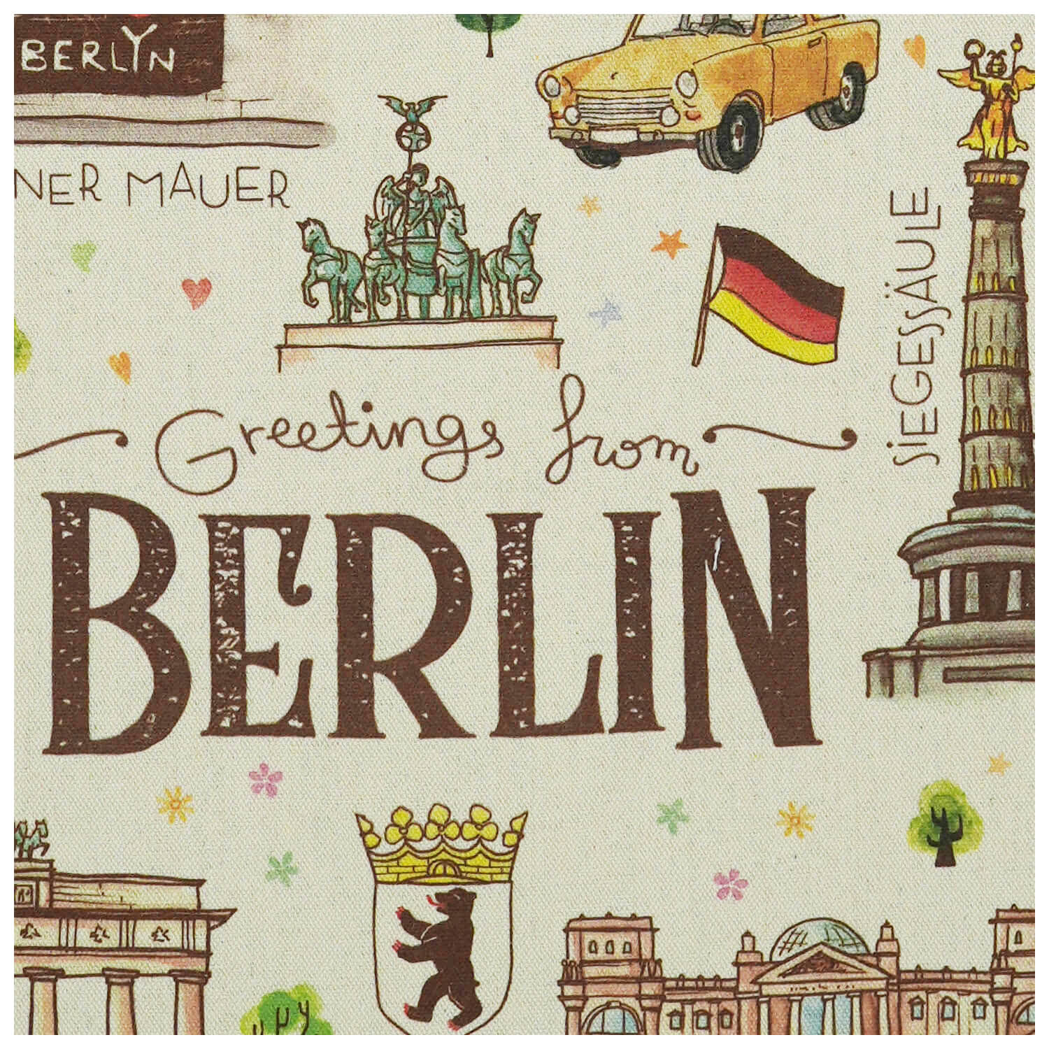 Baumwollbeutel Berlin Aquarelle