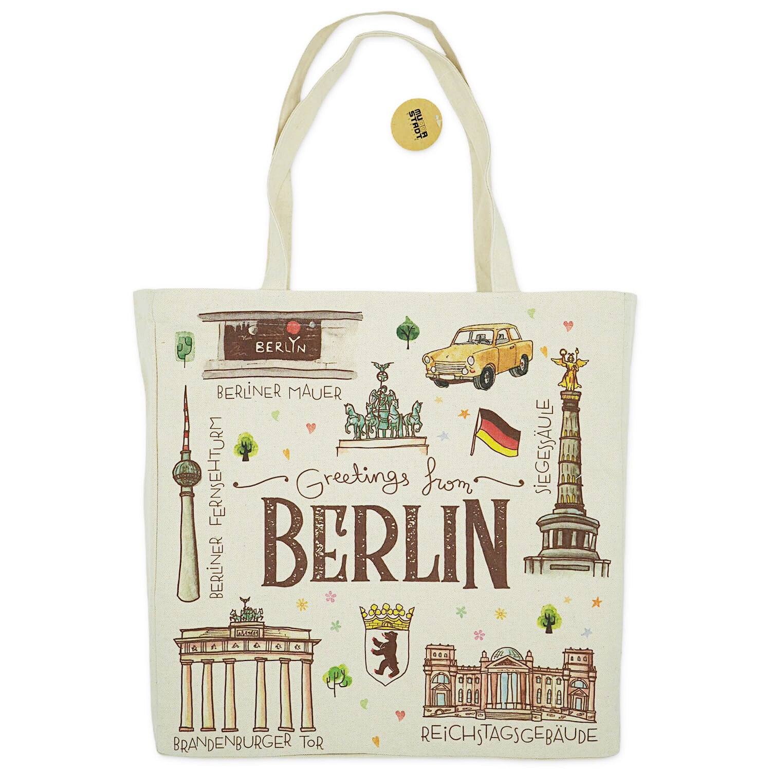 Baumwollbeutel groß Berlin Aquarelle