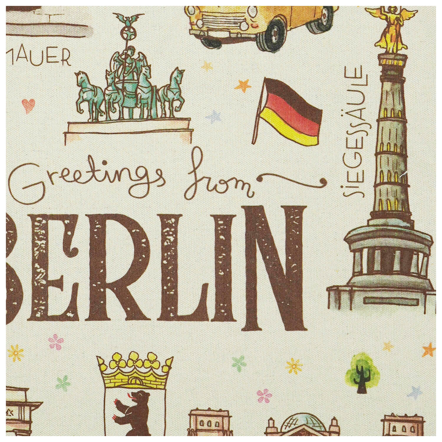 Baumwollbeutel groß Berlin Aquarelle