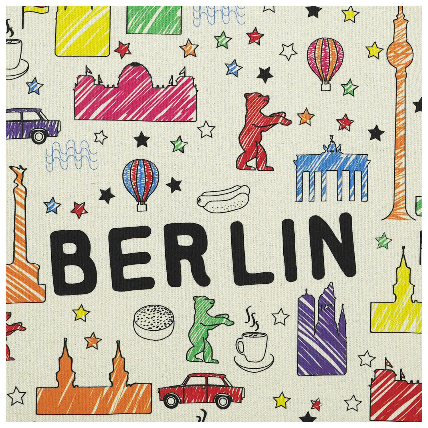 Baumwollbeutel groß Scribble Berlin