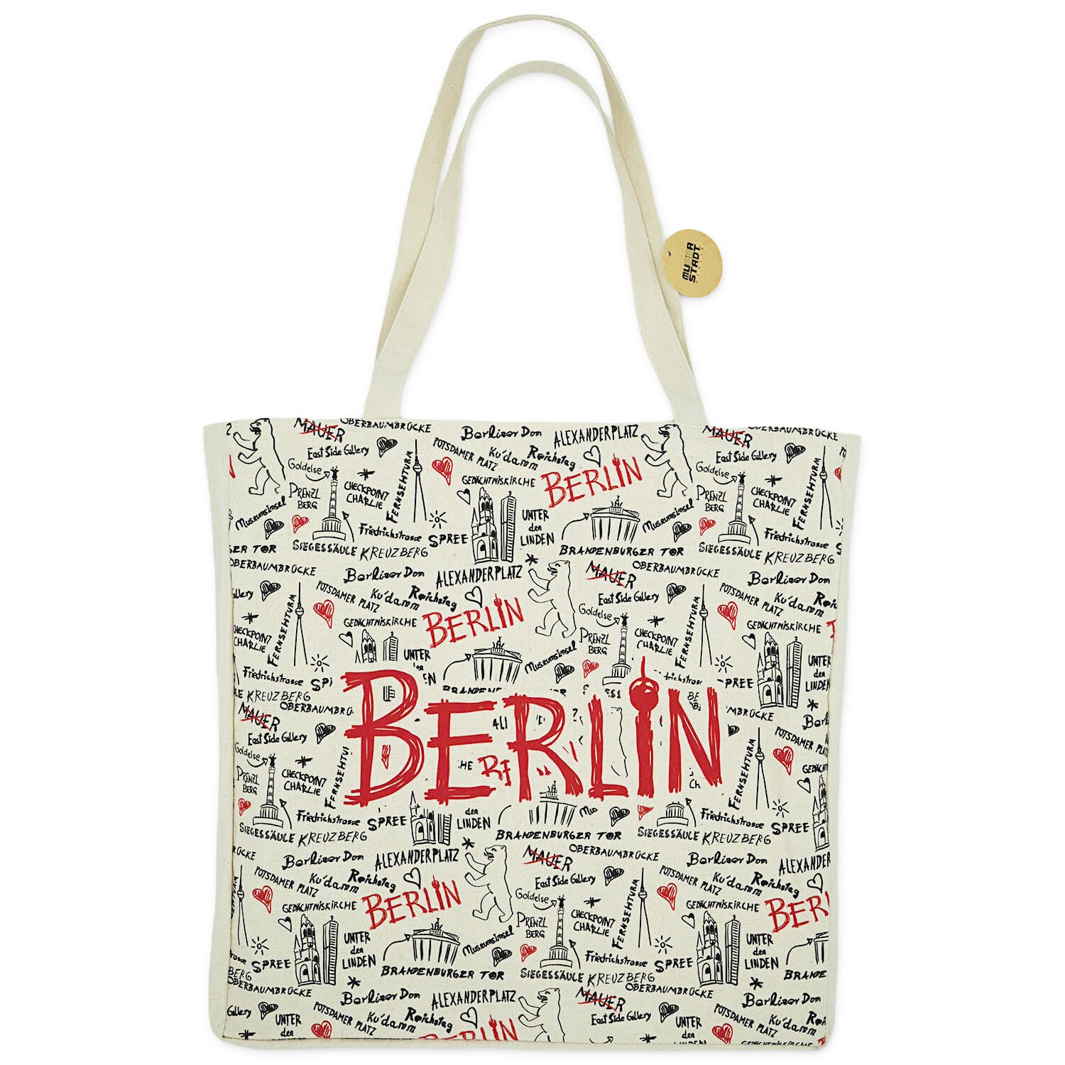 Baumwollbeutel groß Sketch natur Berlin