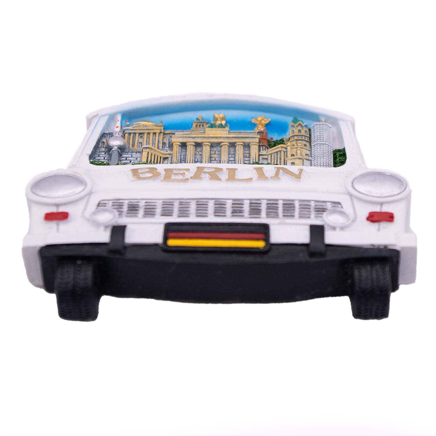 Magnet Poly Trabi mit Gebäuden Berlin