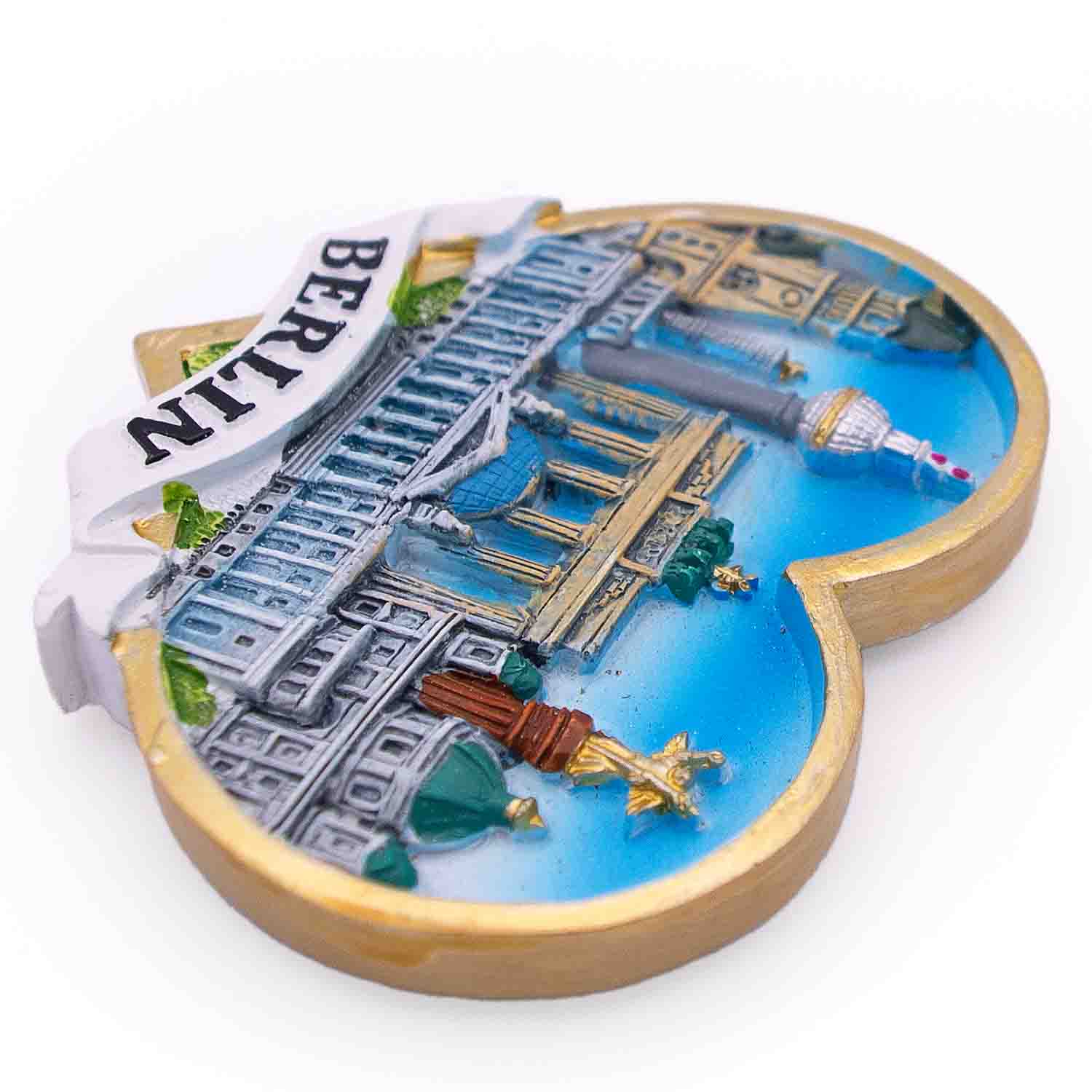 Magnet Poly Herz gold blau BT Berlin