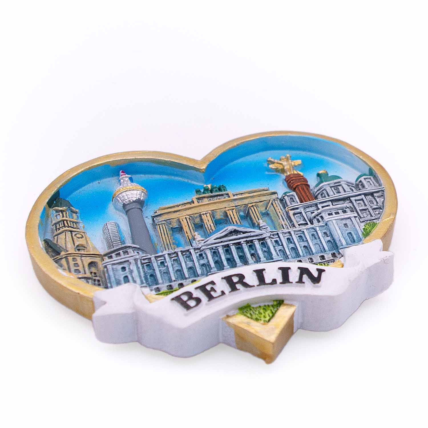 Magnet Poly Herz gold blau BT Berlin