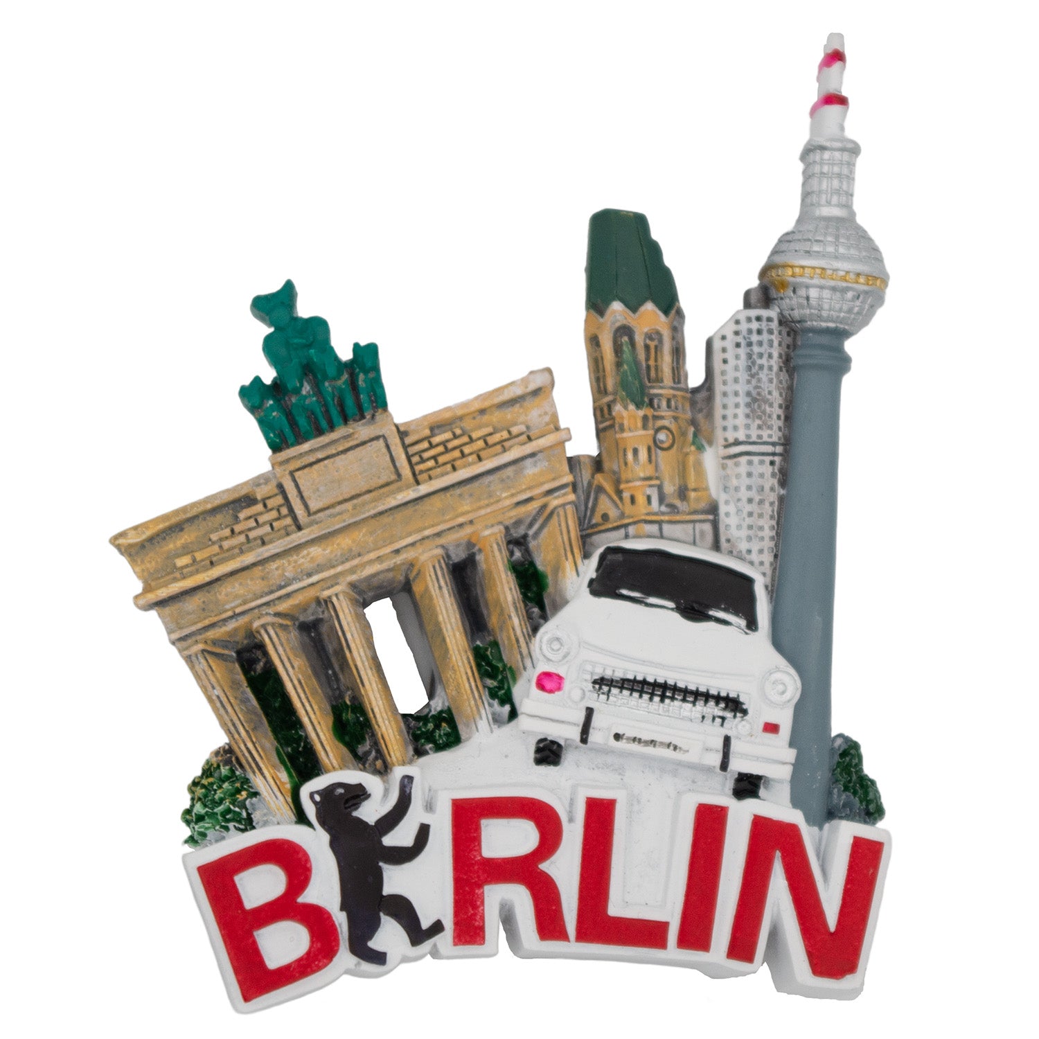 Magnet Poly Multi Berlin rote Schrift mit Bär-E