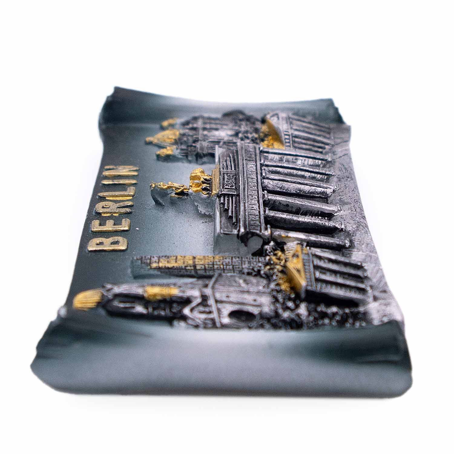 Magnet Poly Rolle Skyline silber dunkel Berlin