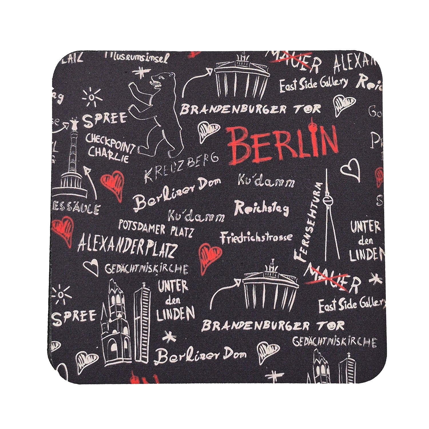 Untersetzer MDF Sketch Berlin schwarz