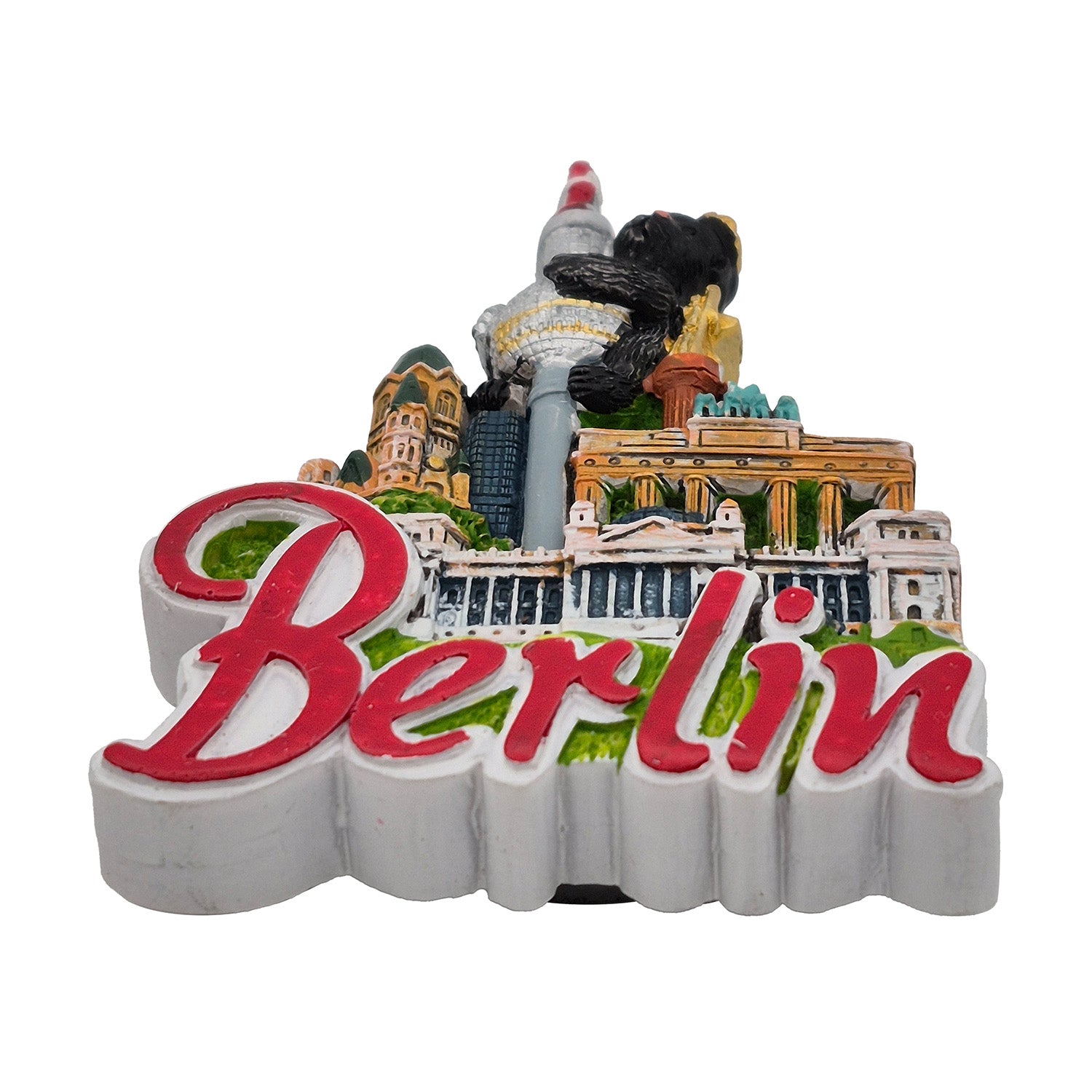 3D Relief Poly Magnet Berlin Bär mit Sehenswürdigkeiten