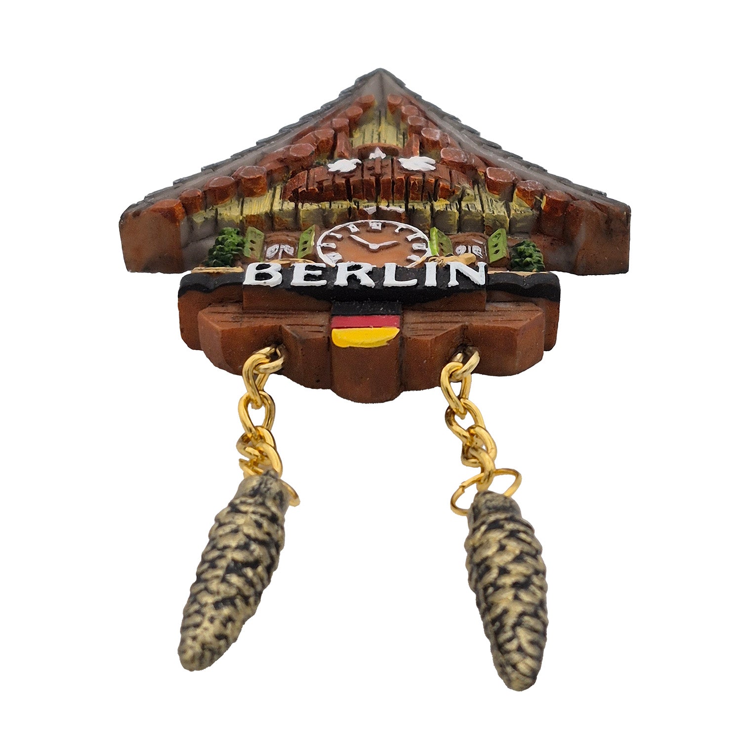 Magnet „Kuckucksuhr“ Berlin mit Pendeln