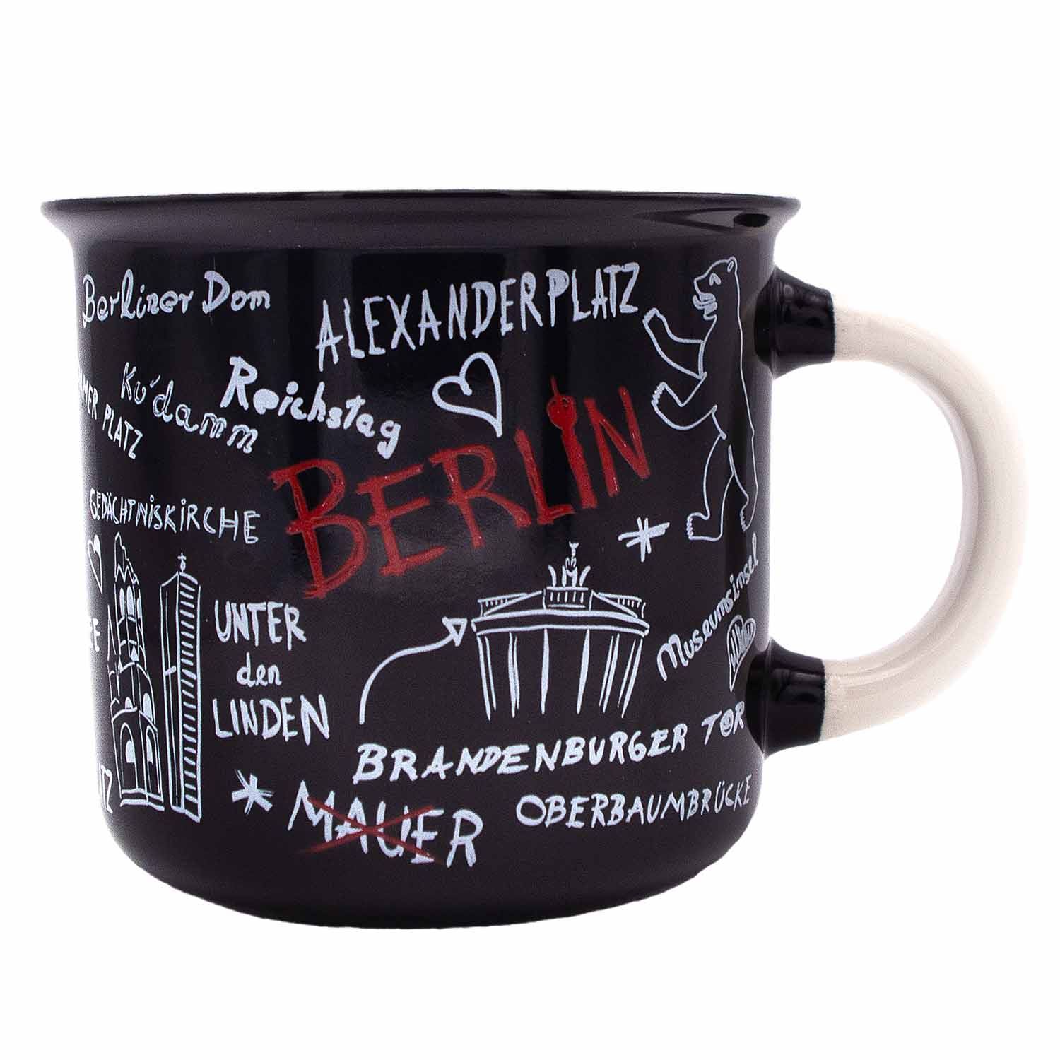 Tasse Becher Sketch Berlin schwarz