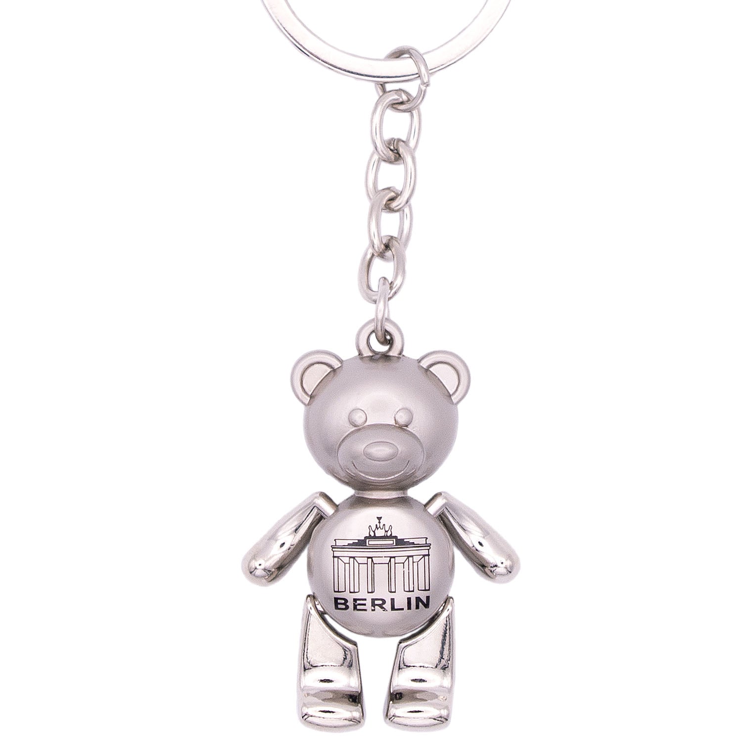 Schlüsselanhänger Bär beweglich BT silber