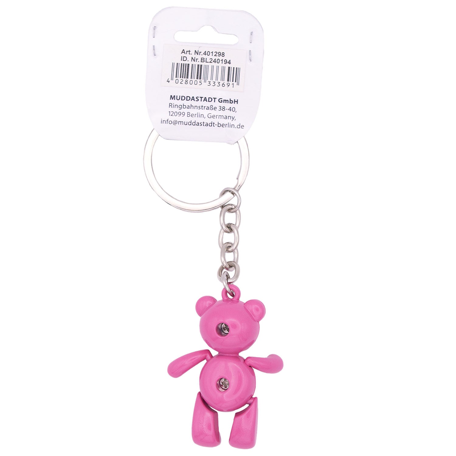 Schlüsselanhänger Bär beweglich BT pink