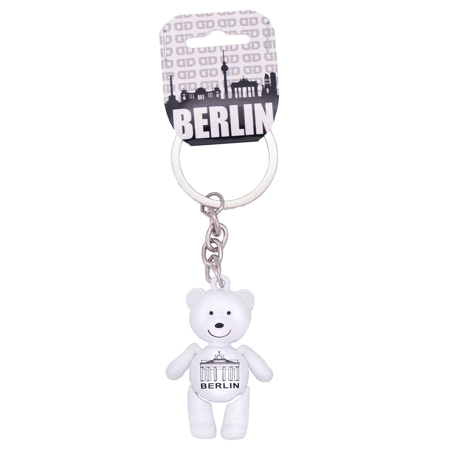 Schlüsselanhänger Bär beweglich BT weiß