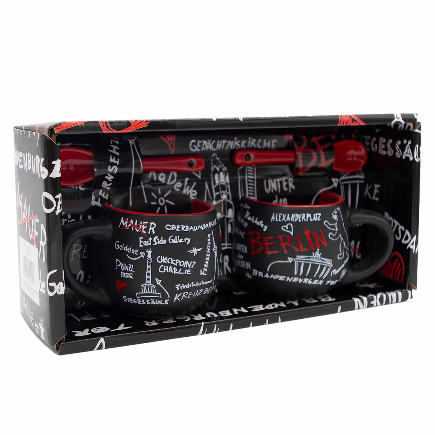 Espresso Tassen Set Berlin Sketch schwarz