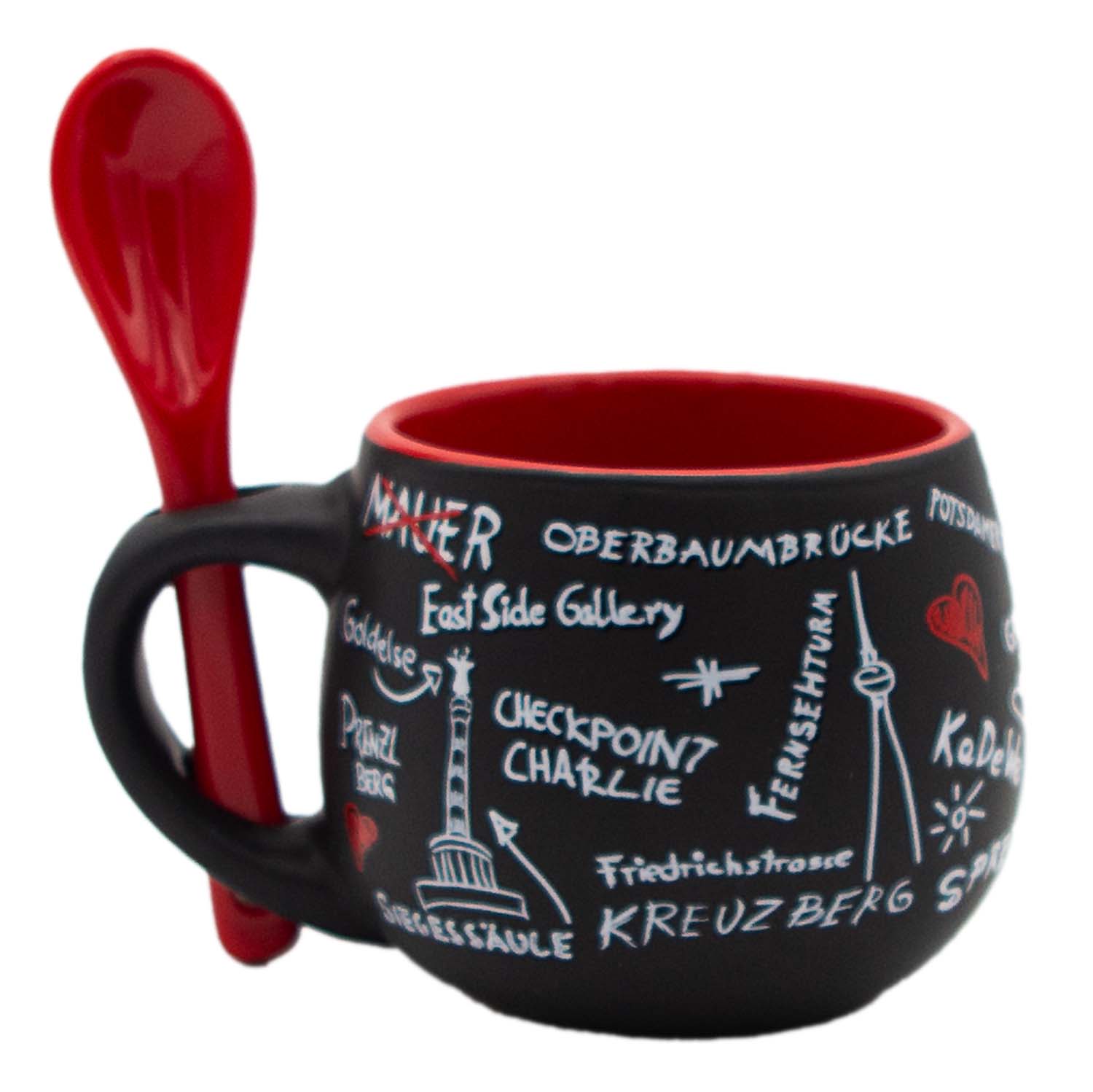 Espresso Tassen Set Berlin Sketch schwarz