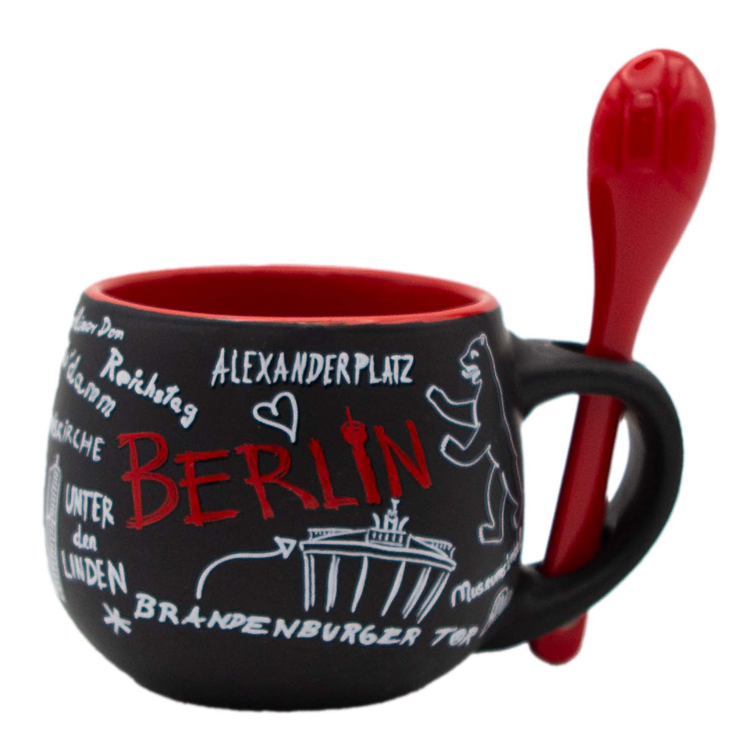 Espresso Tassen Set Berlin Sketch schwarz