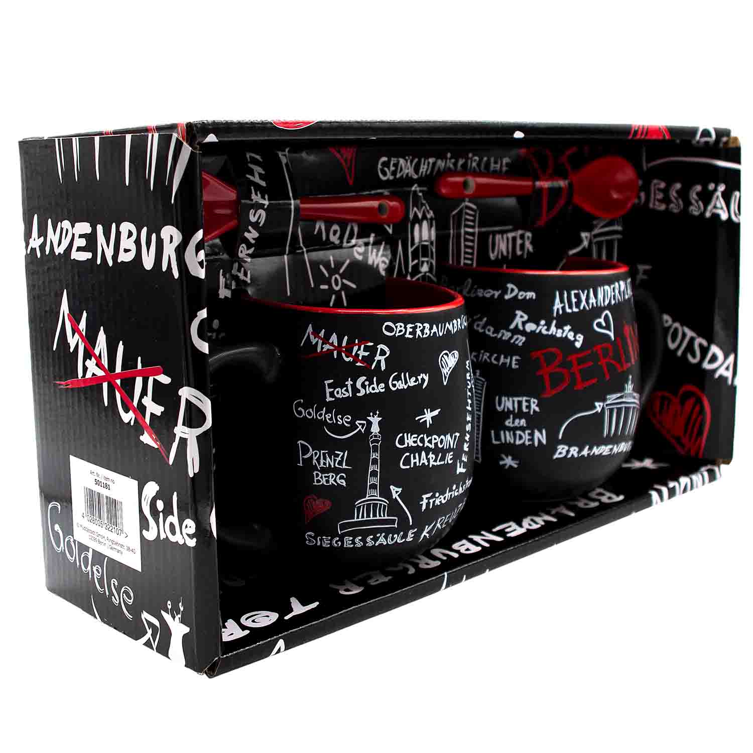 Tassen Set Berlin Sketch schwarz