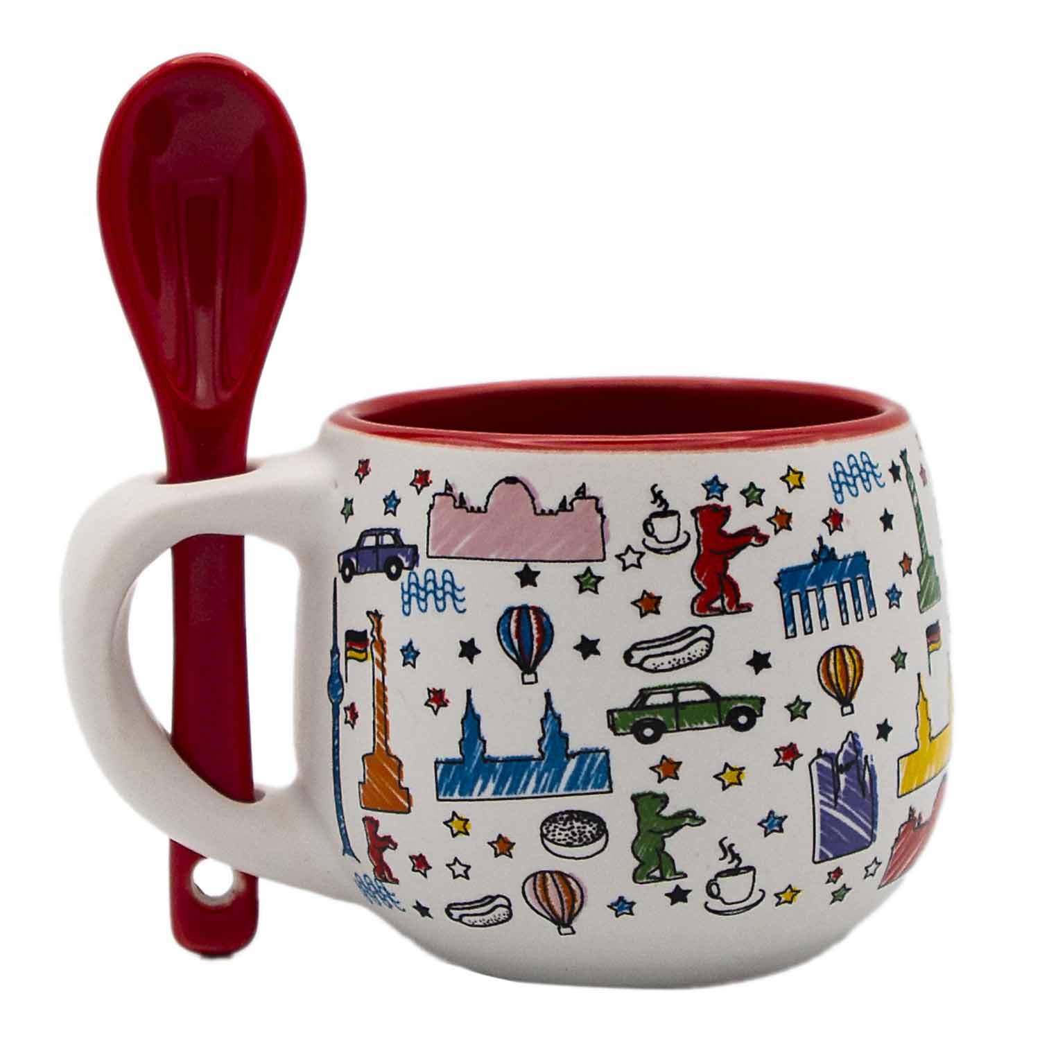 Espresso Tassen Set Berlin Scribble weiß