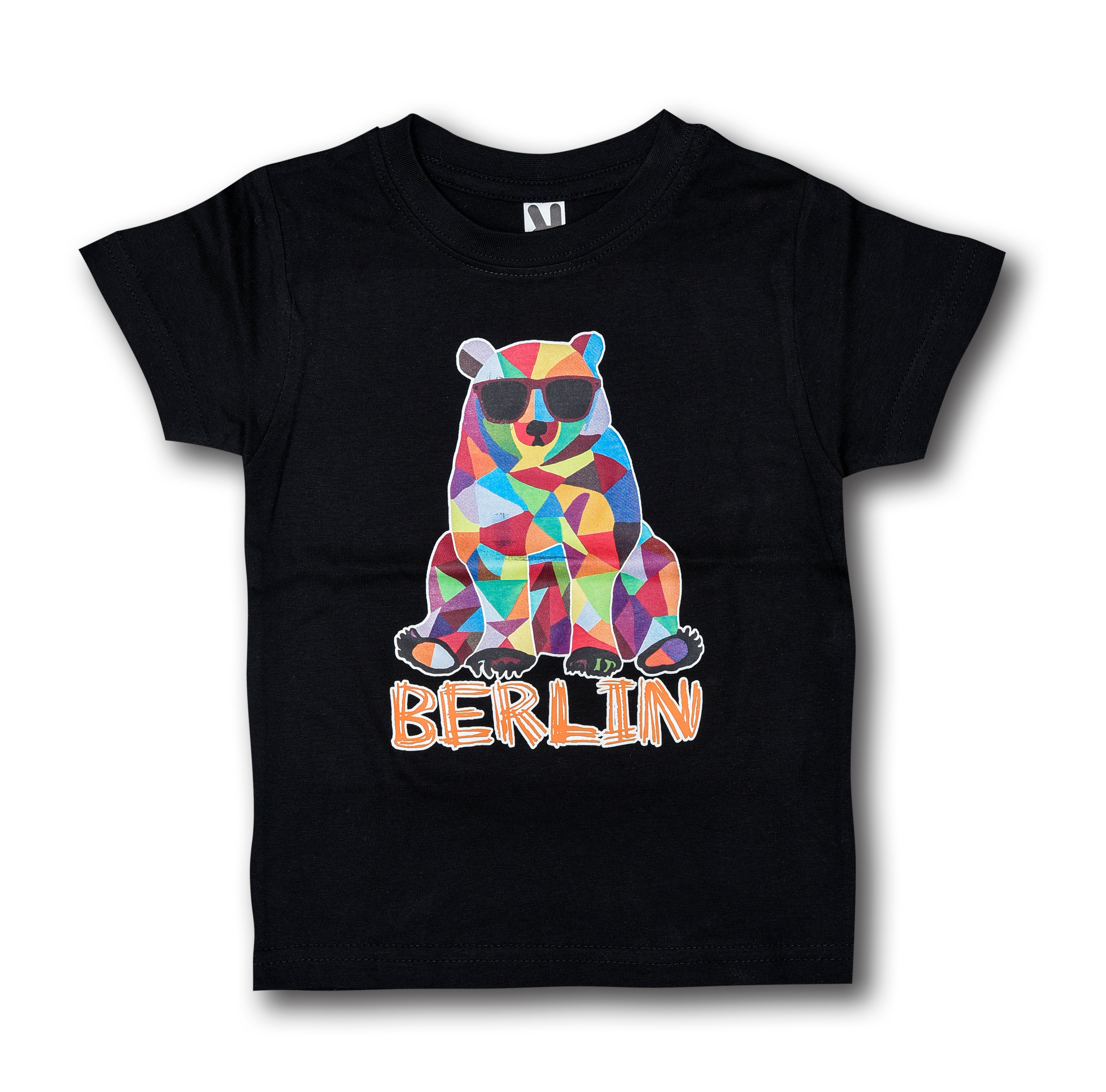 T-Shirt Kinder "Berlin Brillenbärcolor schwarz"