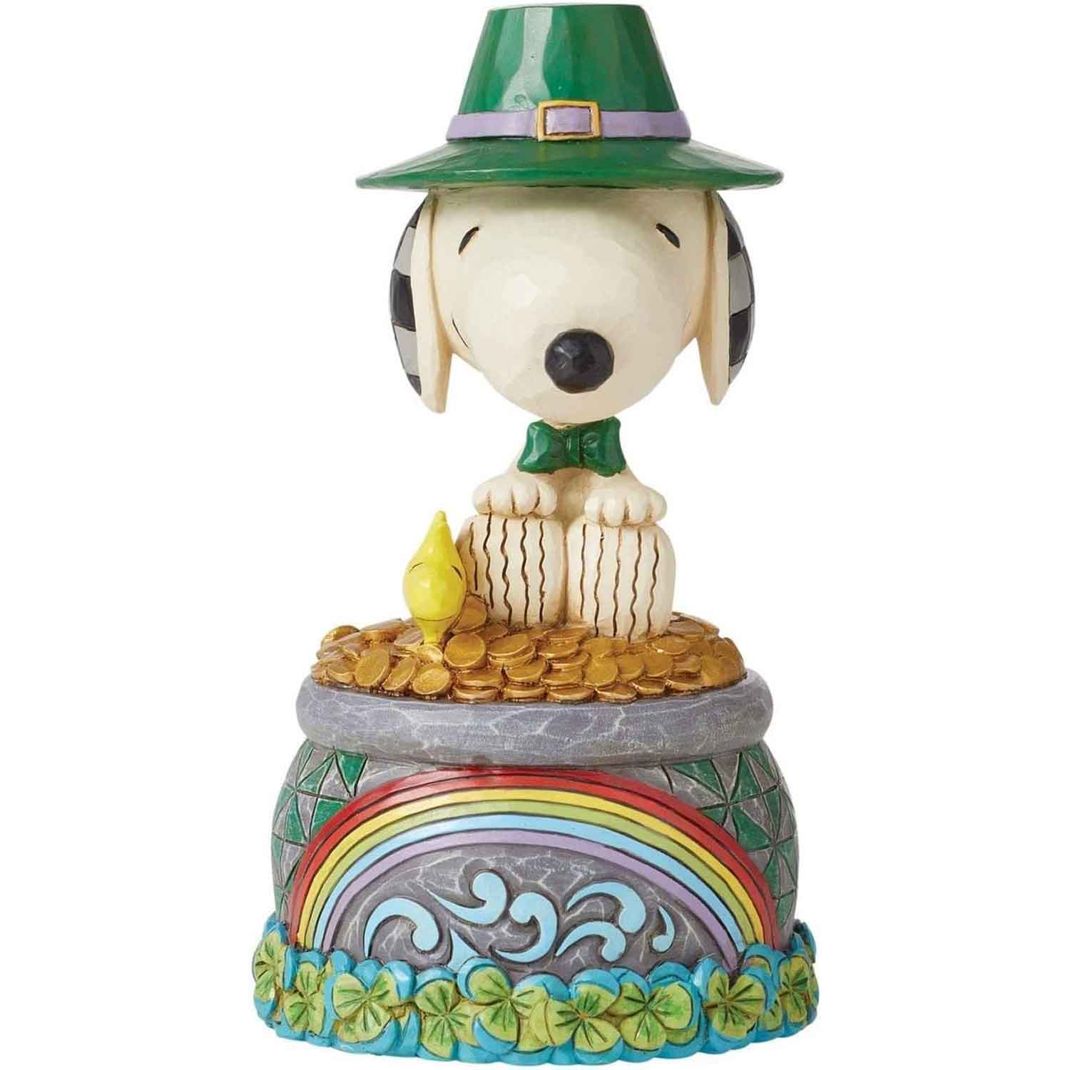 Peanuts-Snoopy-&-Woodstock-"Topf-voller-Gold"-Jim-Shore-Figur-berlindeluxe-hund-hut-geld-kuecken