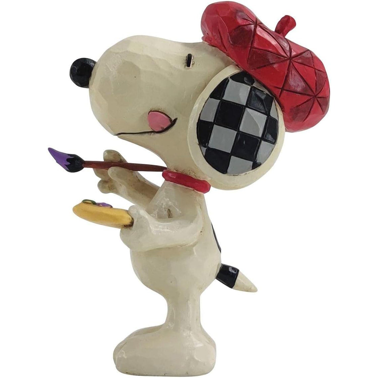 Peanuts-Snoopy-Artist-Jim-Shore-Figur-berlindeluxe-pinsel-hut-rot-seitet