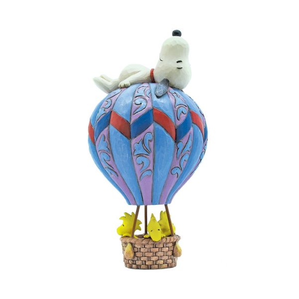 Peanuts-Snoopy-Woodstock-Heißluftballon-Jim-Shore-Figur-berlindeluxe-snoopy-ballon-blau-kuecken
