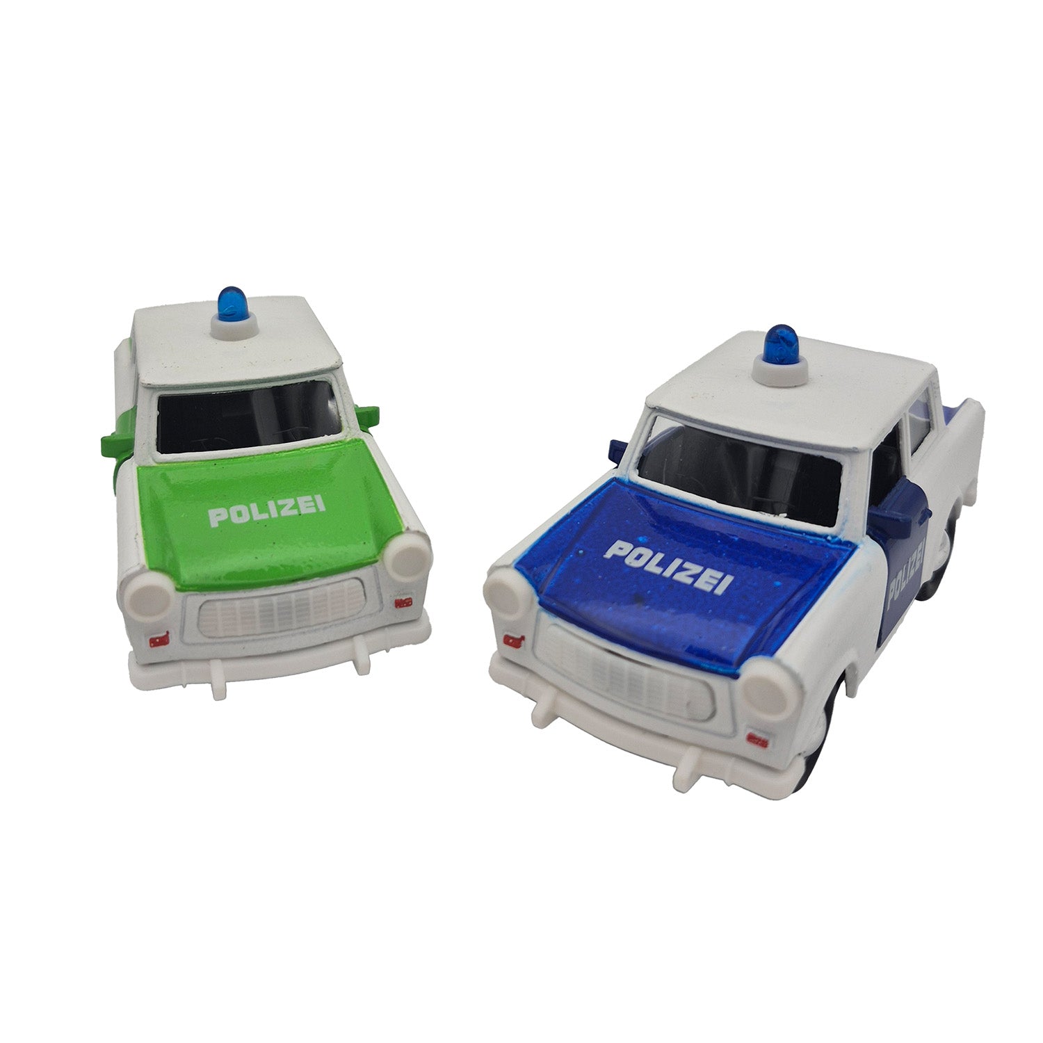 Miniatur Trabi DDR Kult-Auto 12cm im Polizei Outfit in verschiedenen Farben