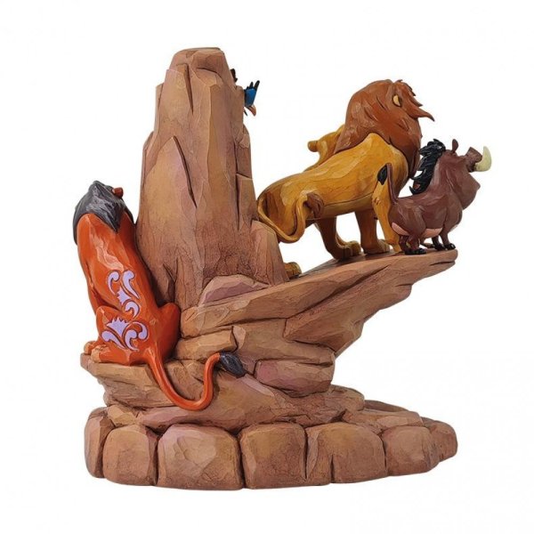 König-der-Löwen-Figur - Disney-Traditions-by-Jim-Shore-Medium-mufasa-loewe-timon-und-pumba-stein-vogel-hinten