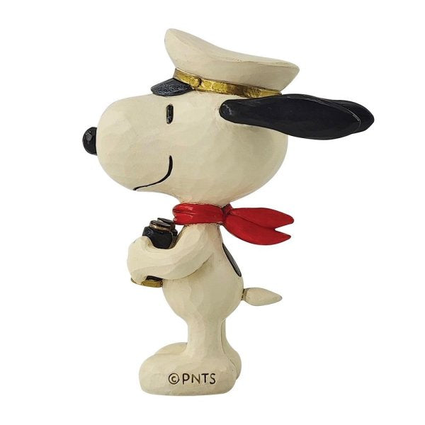 Peanuts-Snoopy-Seemann-Jim-Shore-Figur-berlindeluxe-fernrohr-muetze-roter-halstuch-seite