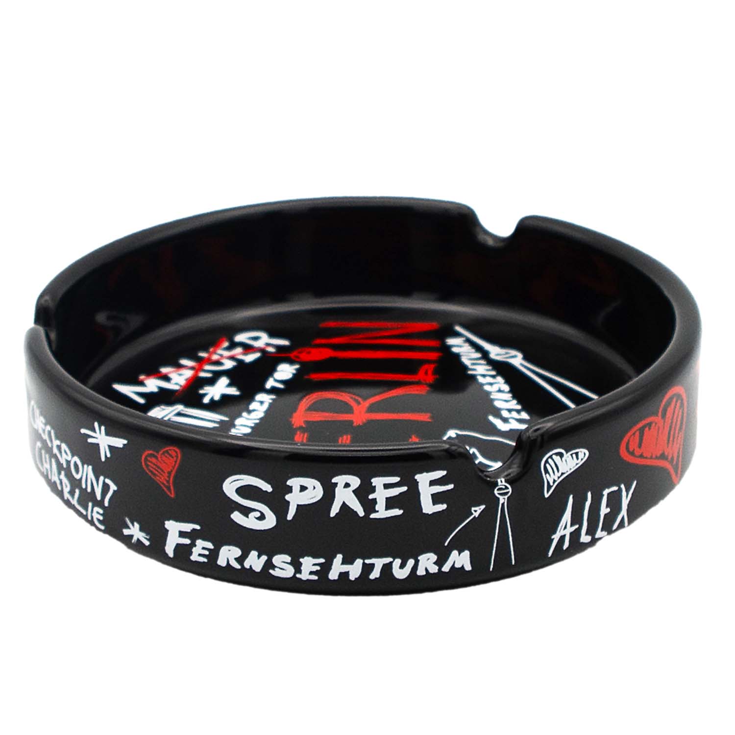 Aschenbecher groß Porzellan Sketch Berlin schwarz