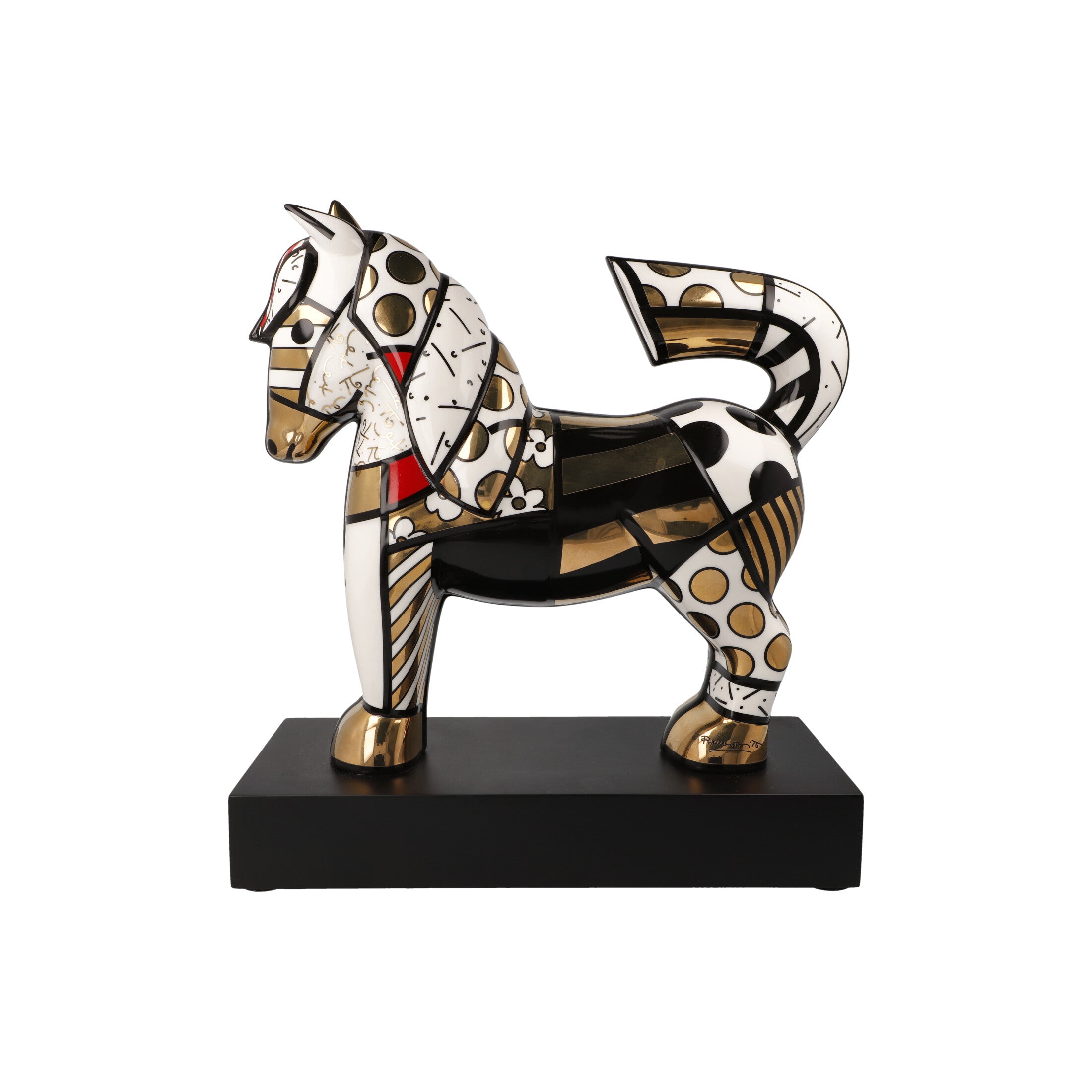 Goebel-by-Britto-Figur-Golden-Dancer-limited-edition-berlindeluxe-pferd-golden-schwarz