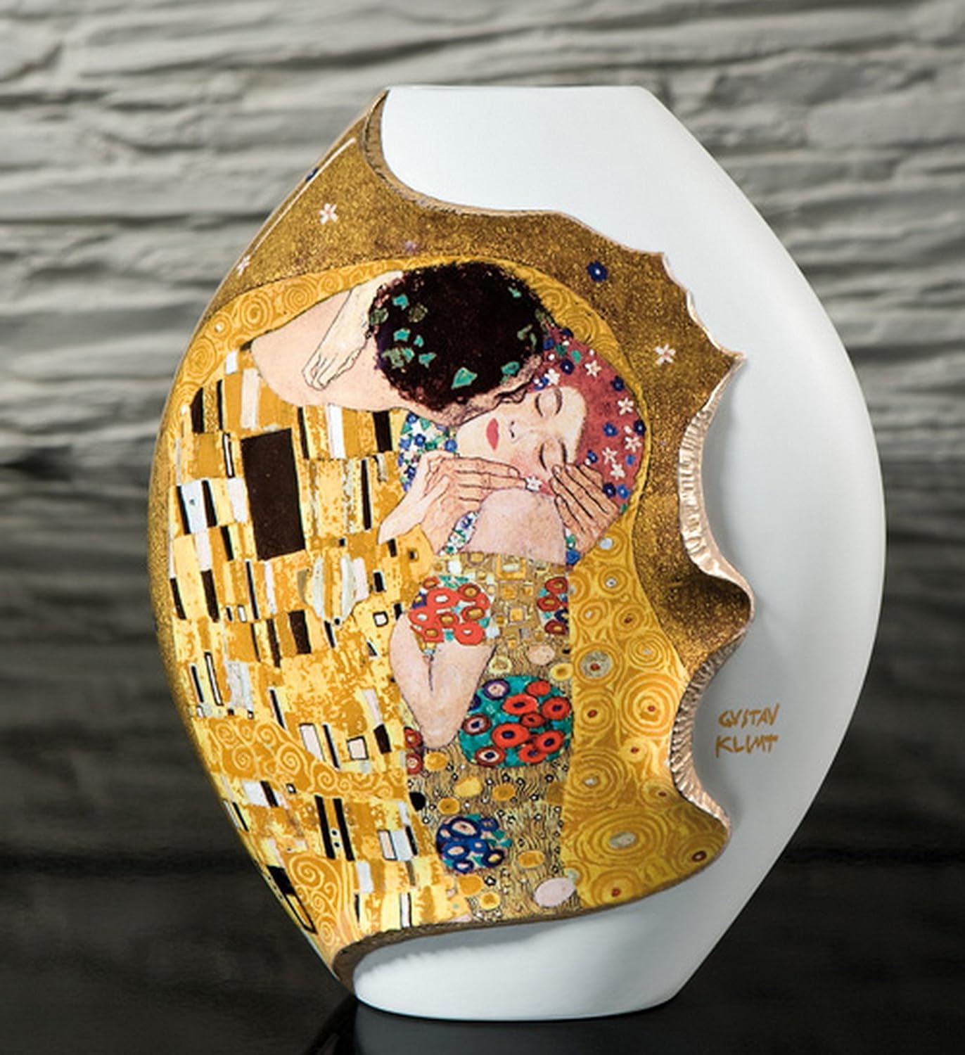 Porzellanvase Klimt Der Kuss L - limited edition