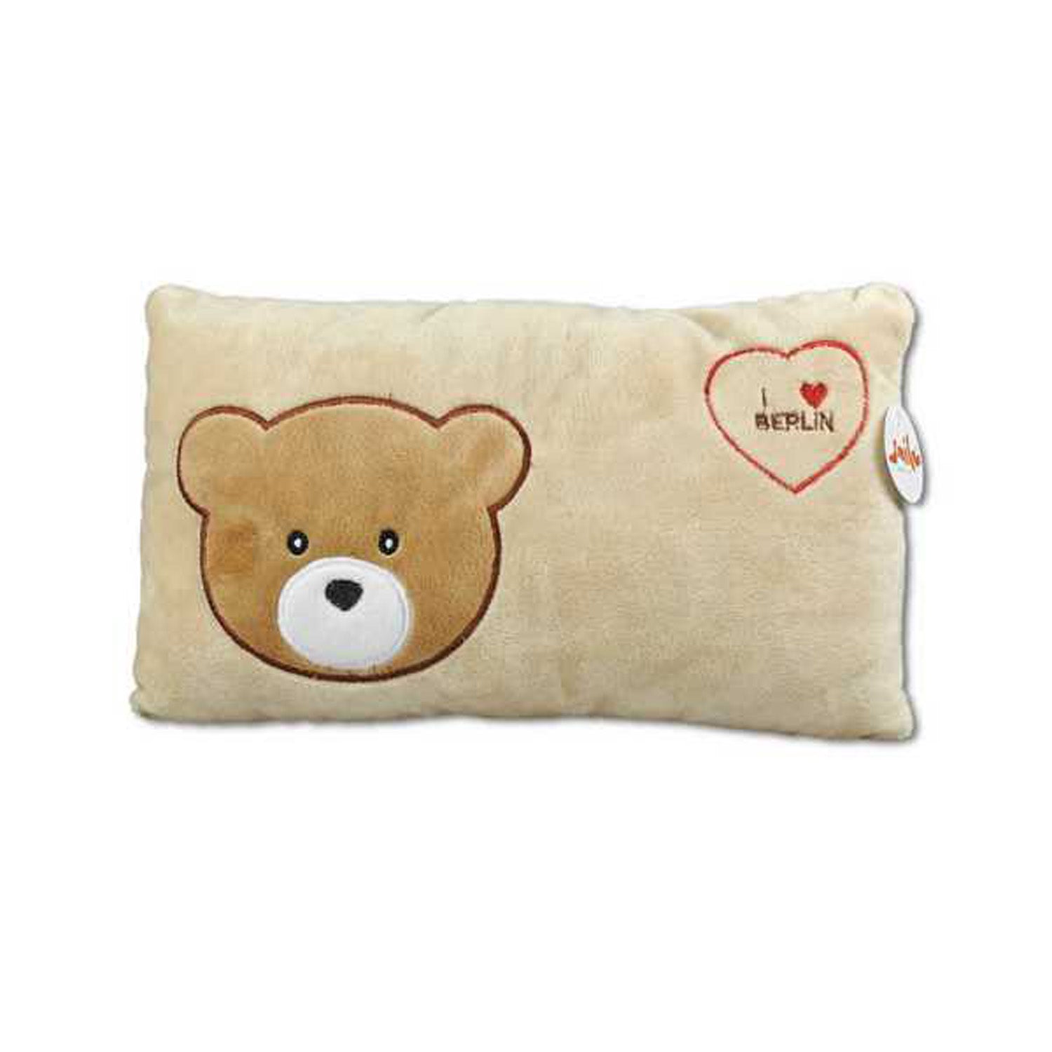Plüsch Kissen Bärenkopf dunkel Berlin hellbraun