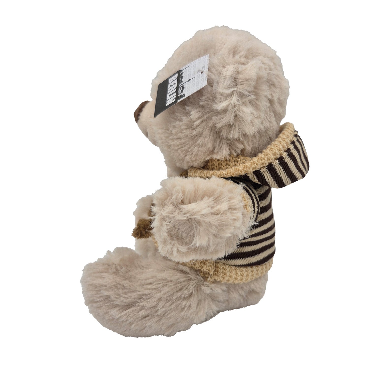 Bär mittel 15cm Berlin mit Hoody gestreift hell